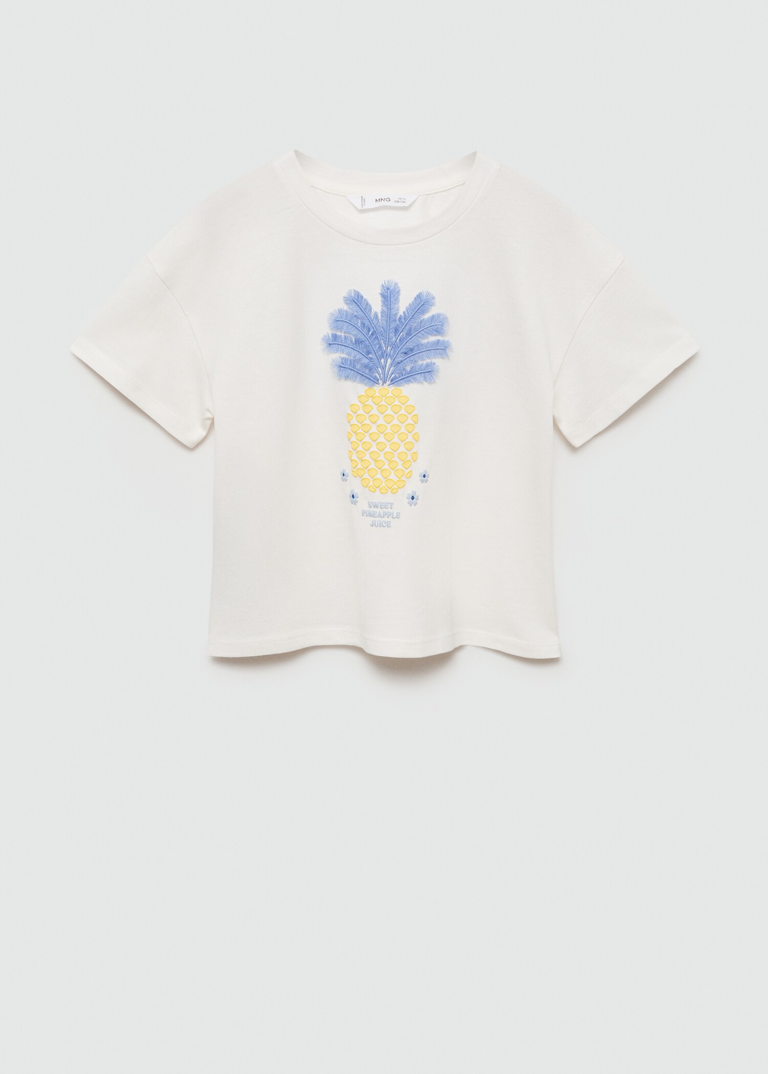 Pineapple embossed cotton t-shirt - Article without model