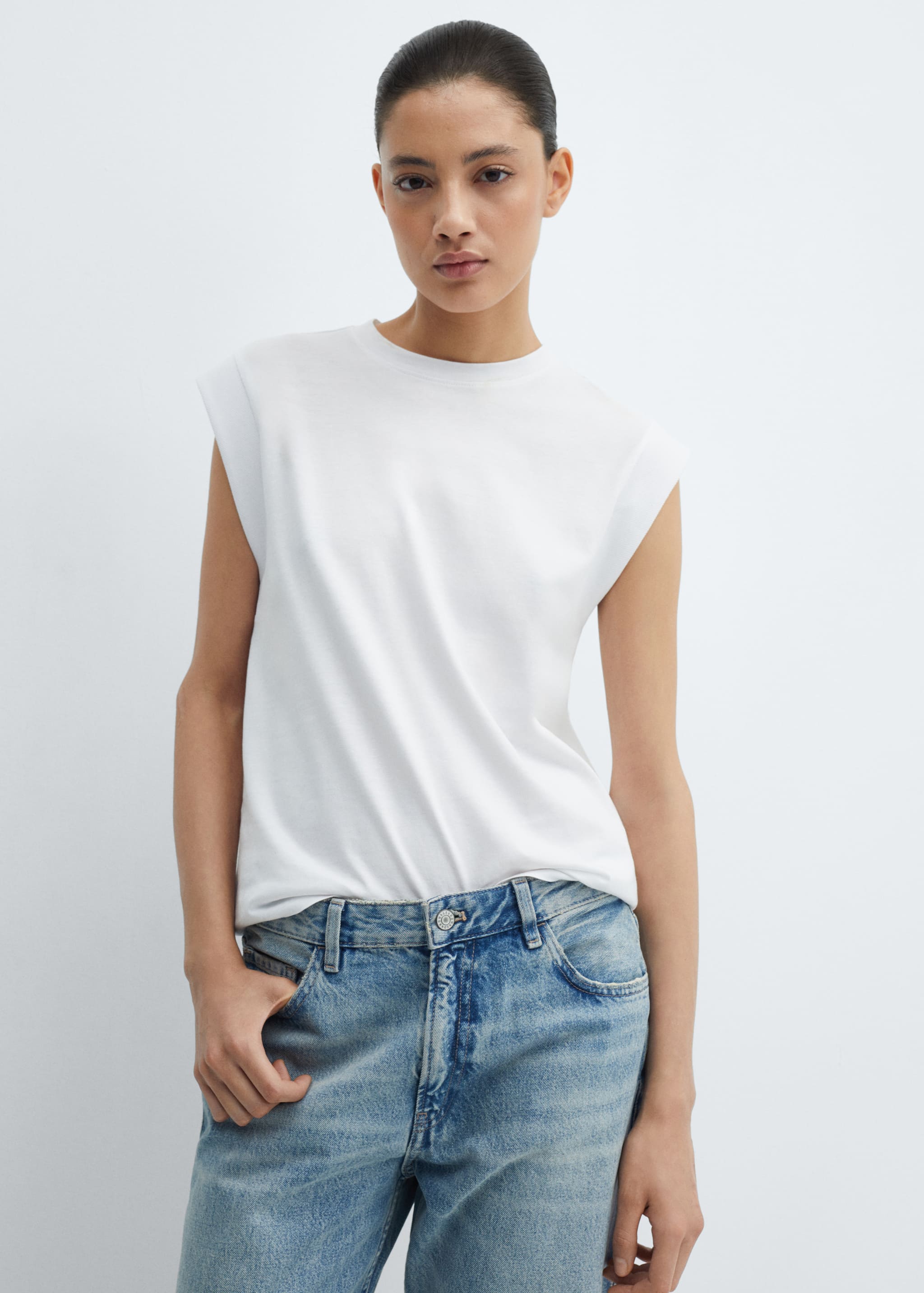 T-shirt coton col rond - Plan moyen