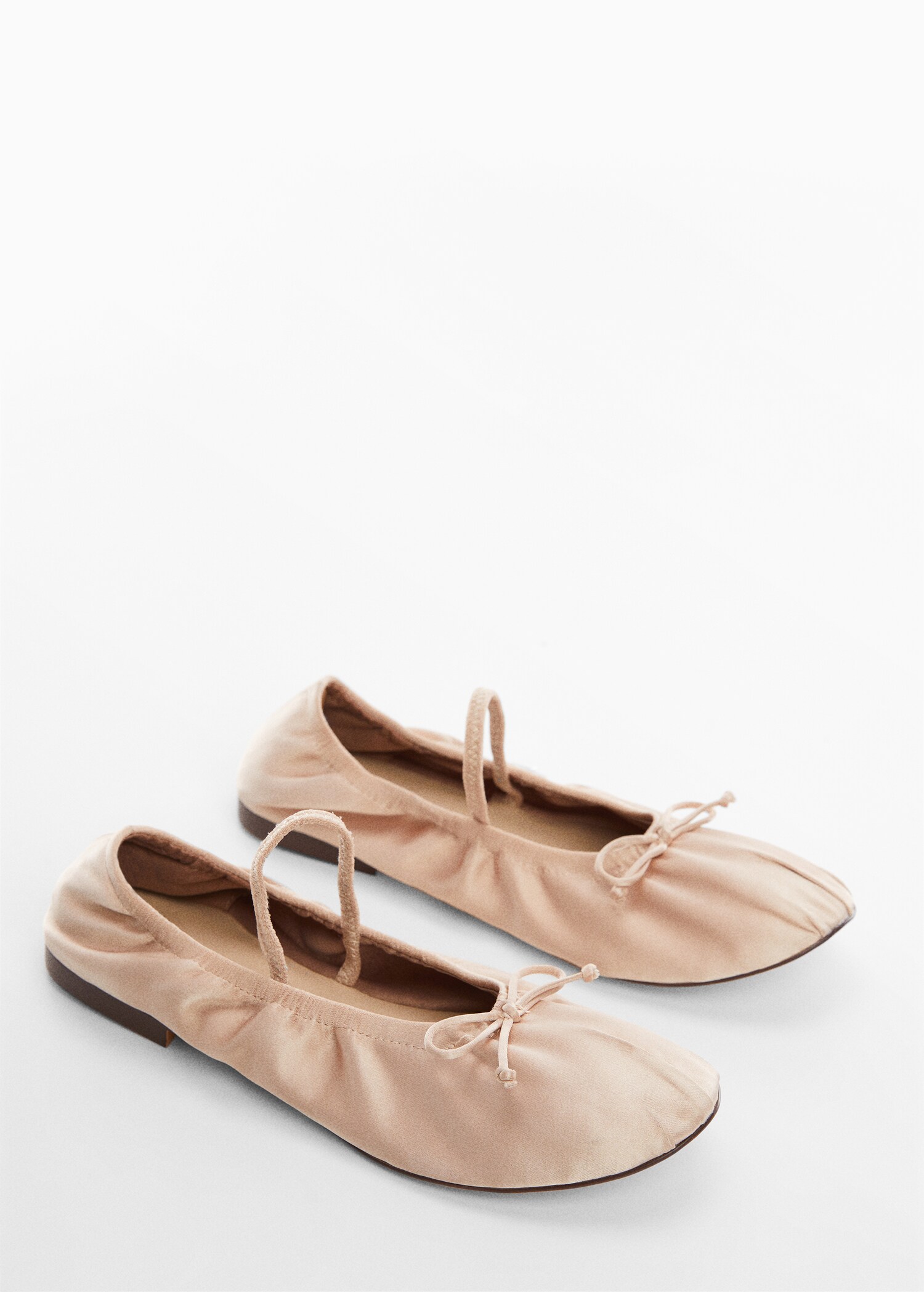 Elastic satin ballerinas - Medium plane