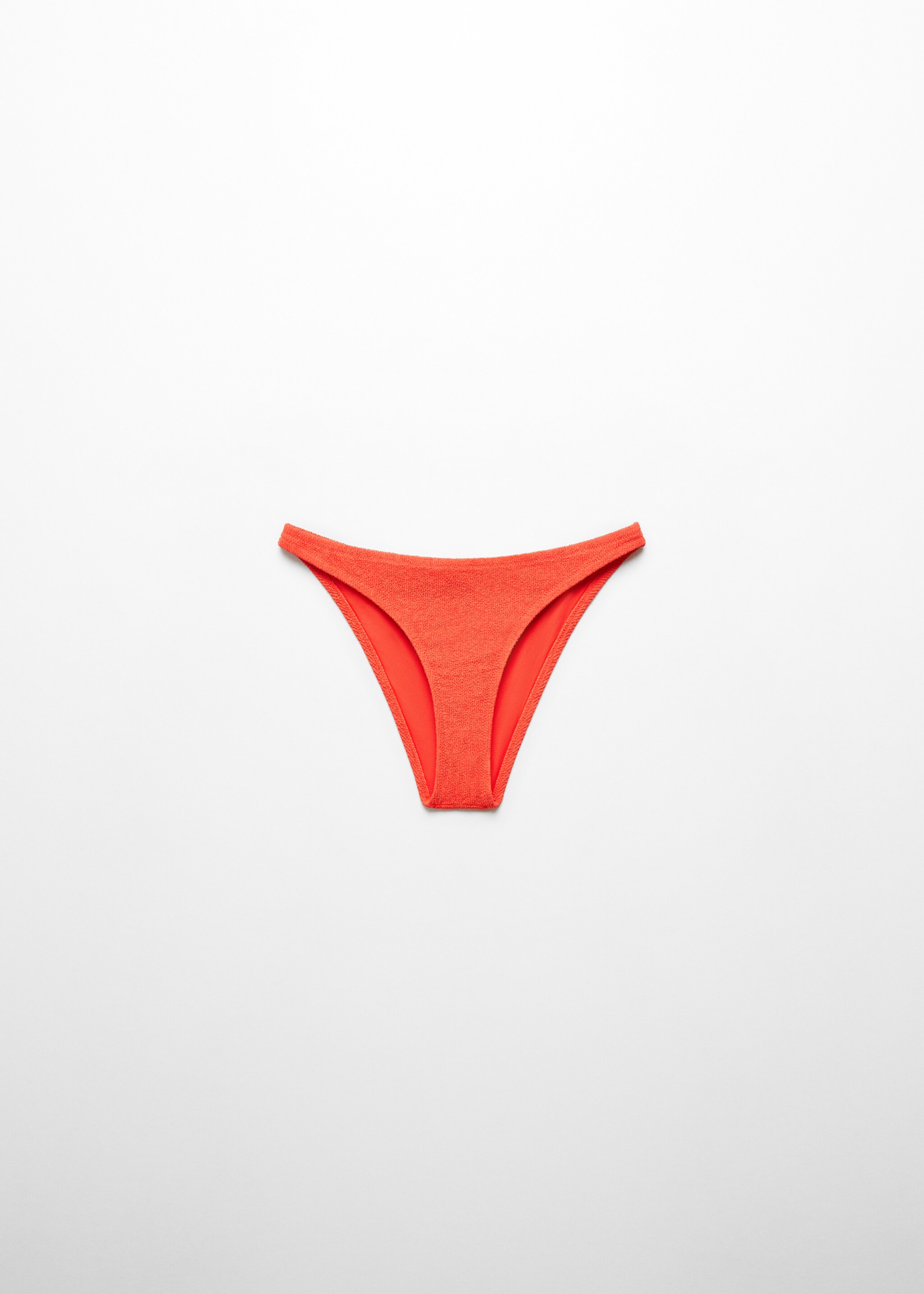 Classic textured bikini bottoms - Article without model, Red. Ref: 67026735-00.