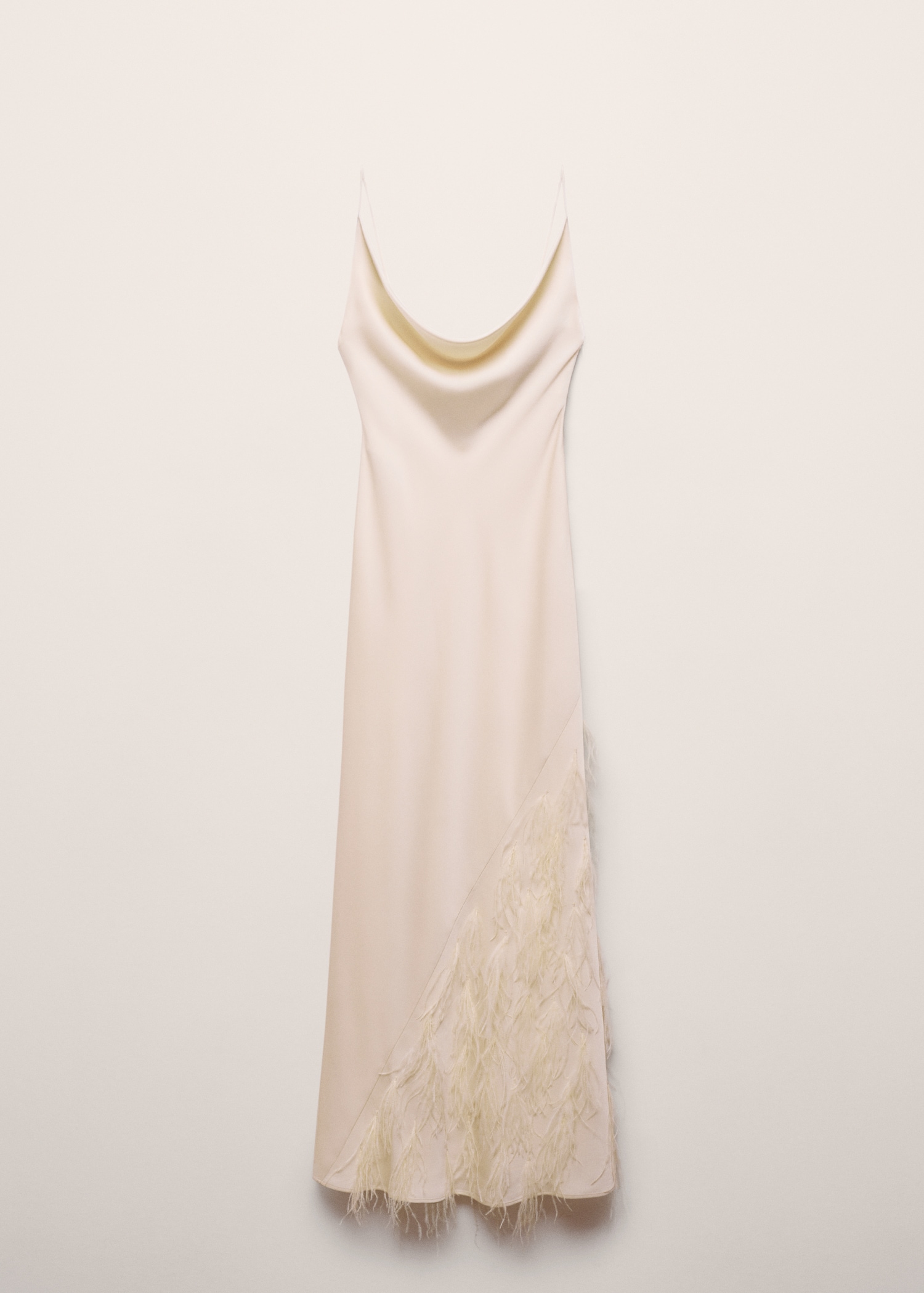 Slip dress with feather detail - Women | MANGO USA