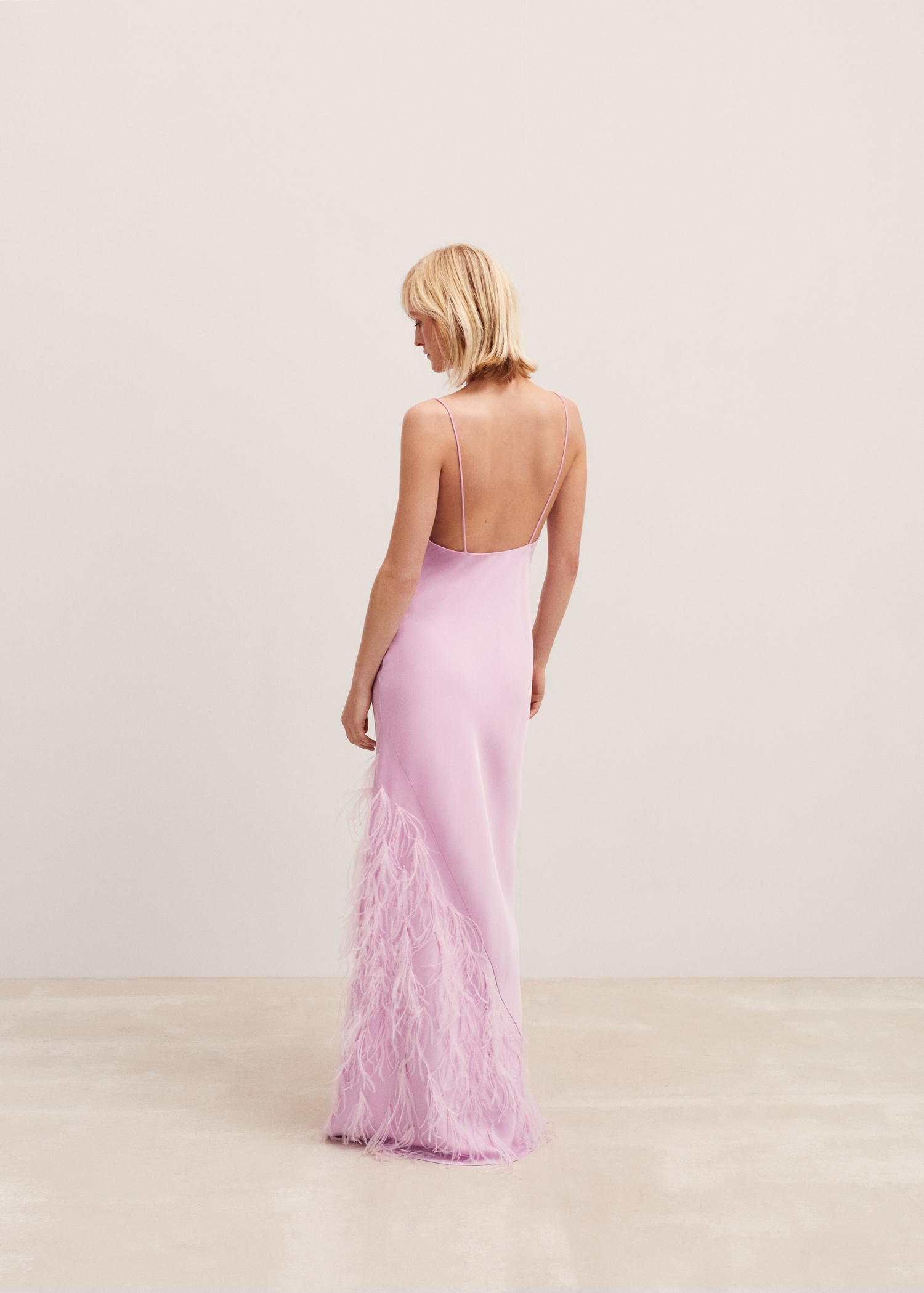 Slip dress with feather detail - Reverse of the article