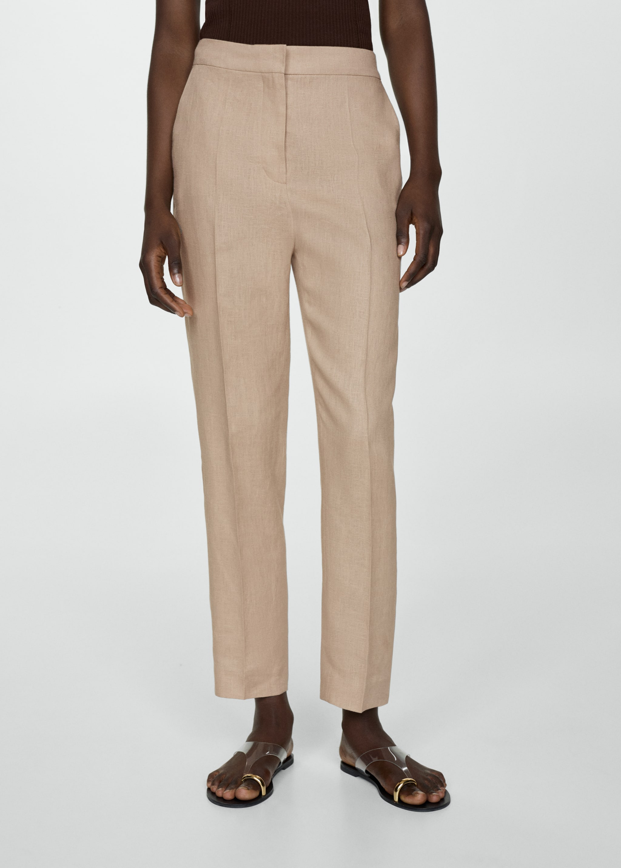 100% linen trousers - Medium plane
