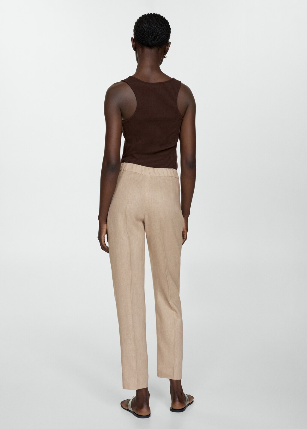 Pantalon en lin mango sale