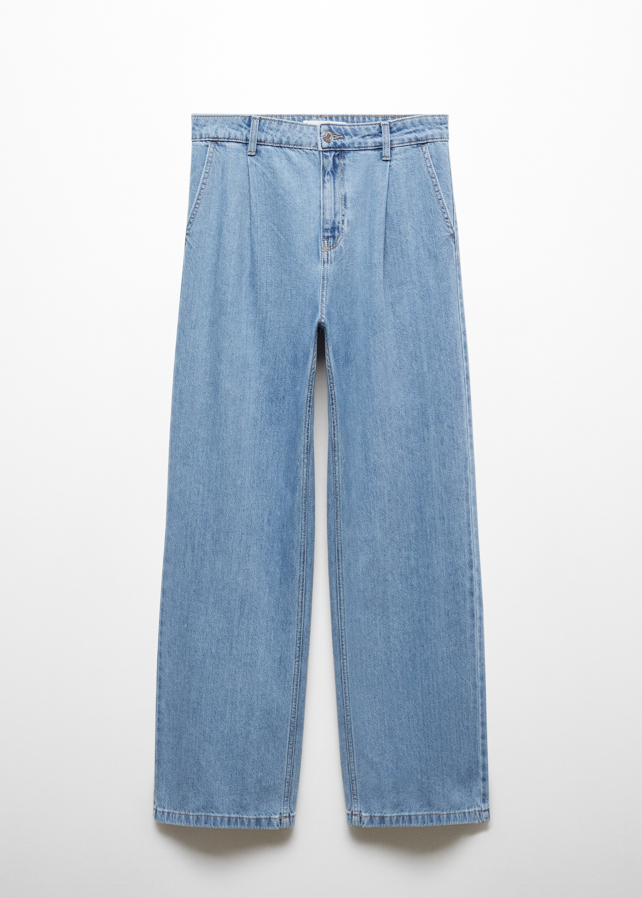 Straight pleated jeans - Article without model