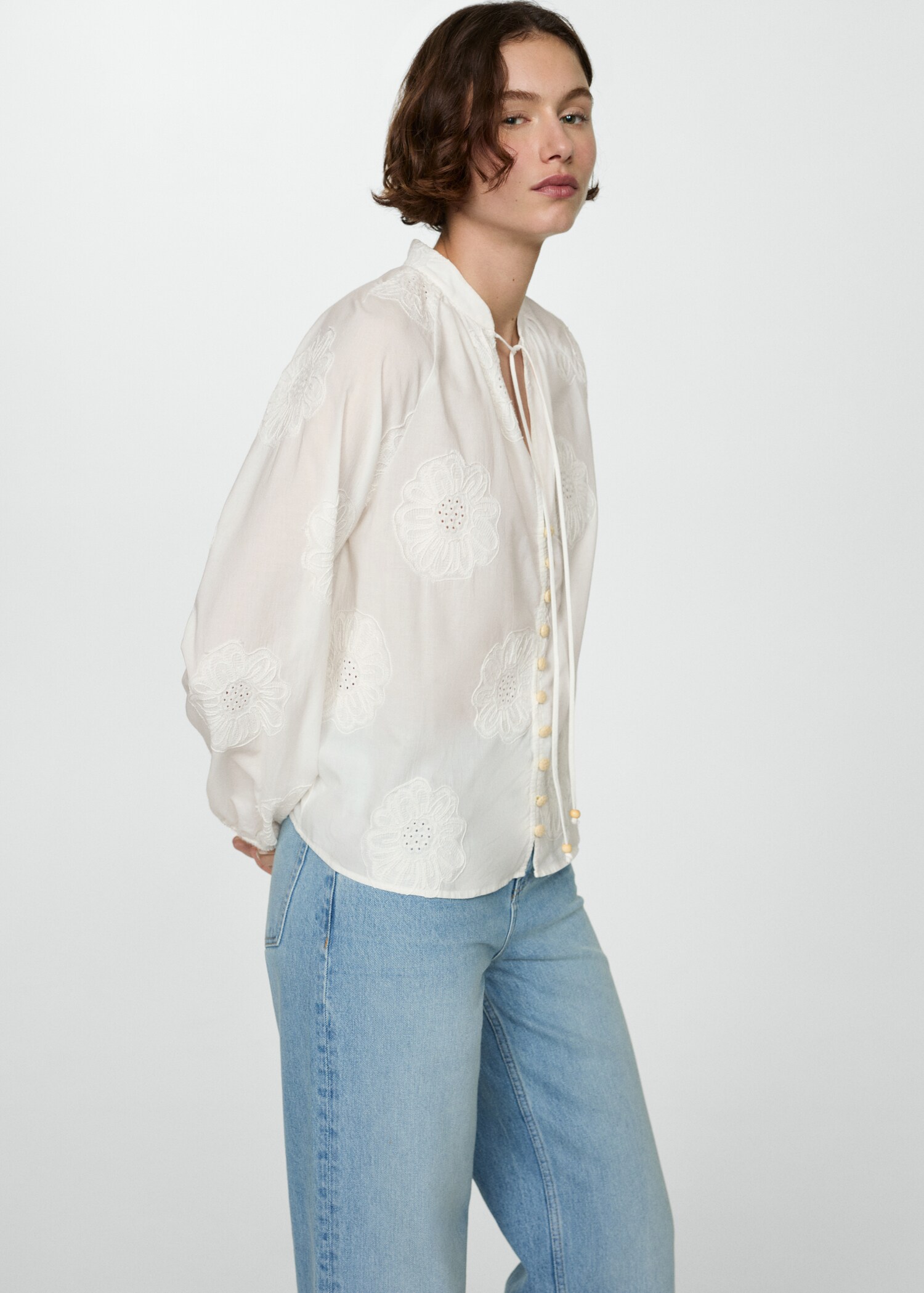 Blouse broderie florale nœud - Détail de l'article 2