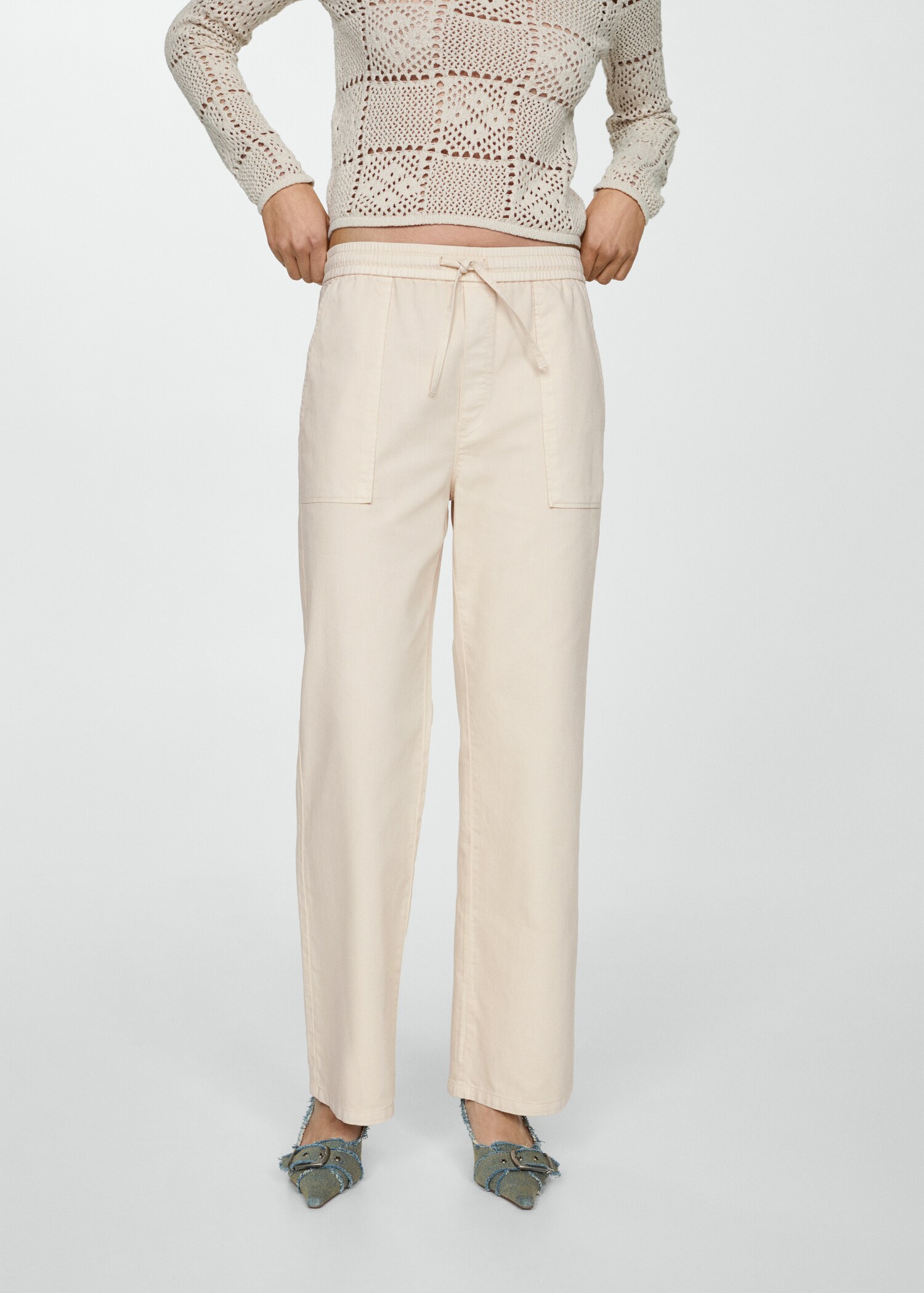 Straight-fit jeans with elastic waist - Medium plane