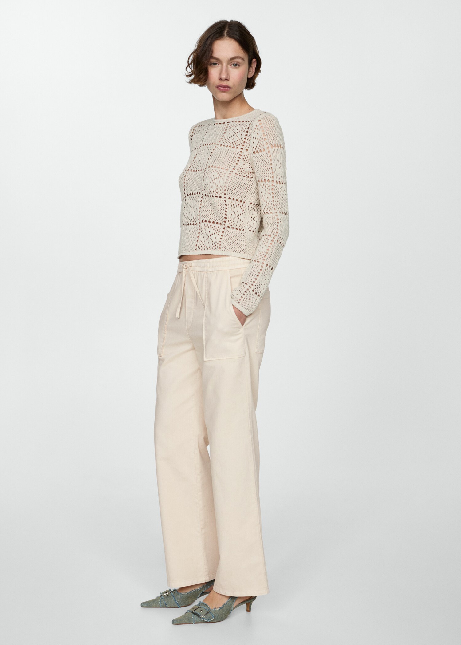 Straight-fit jeans with elastic waist - Details of the article 2