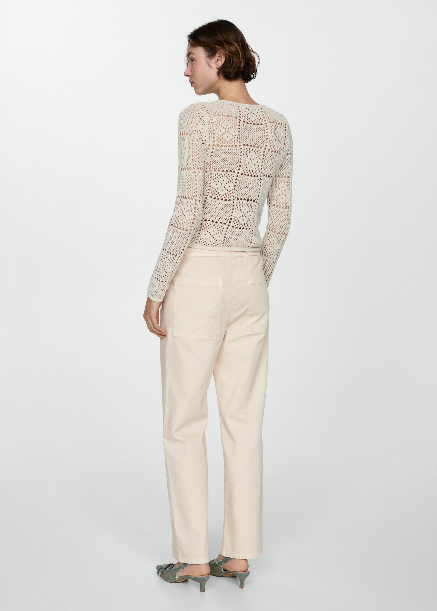 Straight-fit jeans with elastic waist - Reverse of the article