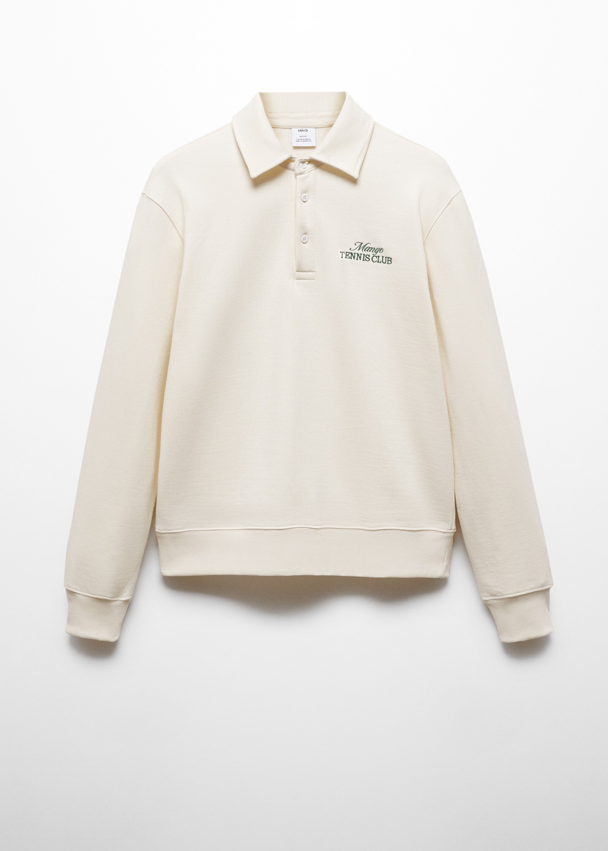 Embroidered cotton polo sweatshirt - Article without model