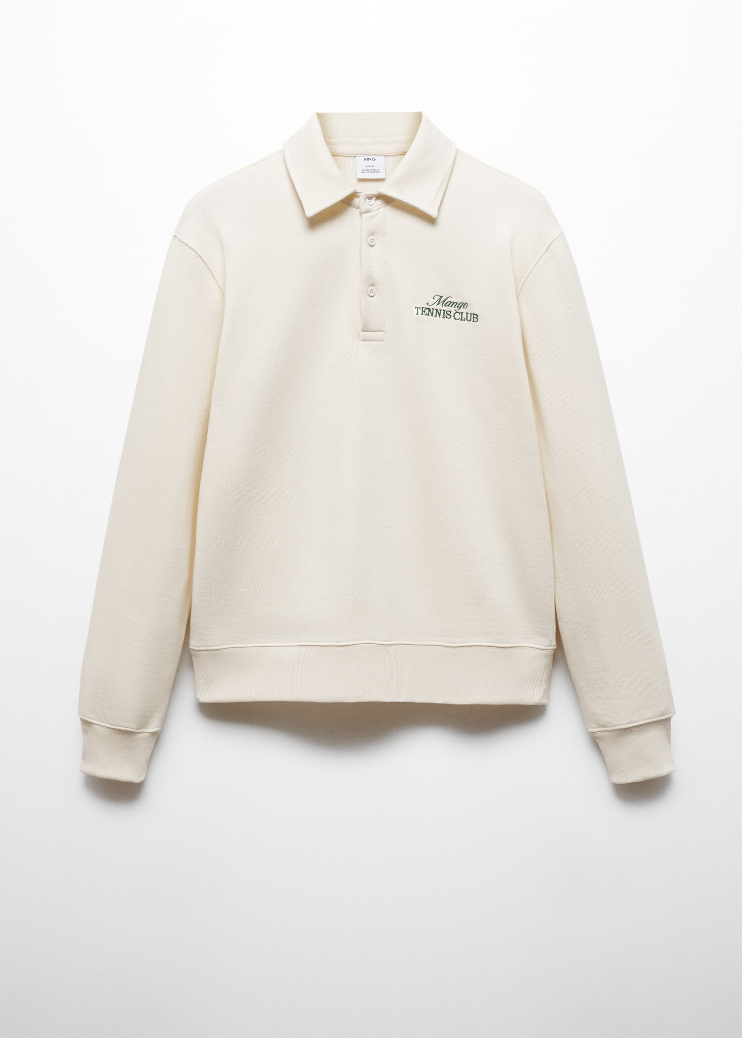 Embroidered cotton polo sweatshirt - Article without model