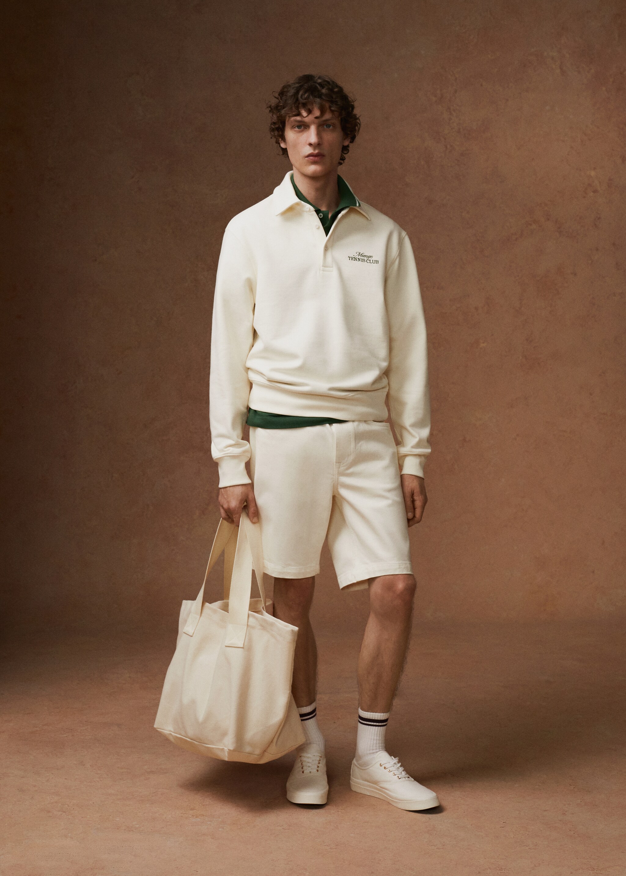 Embroidered cotton polo sweatshirt - Details of the article 5