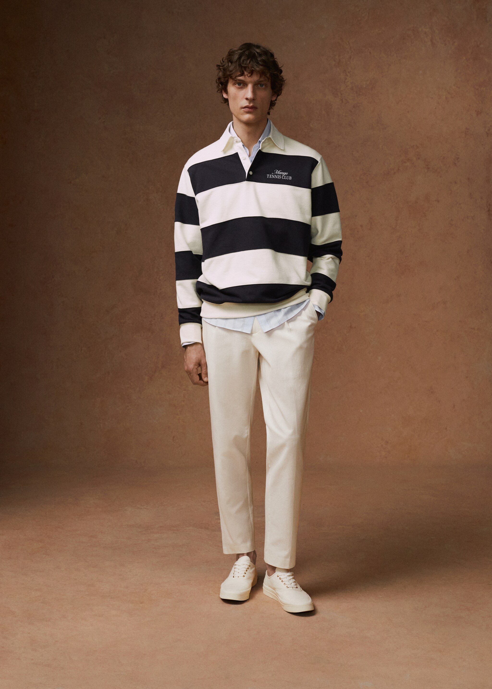 Embroidered striped polo sweatshirt - Details of the article 5