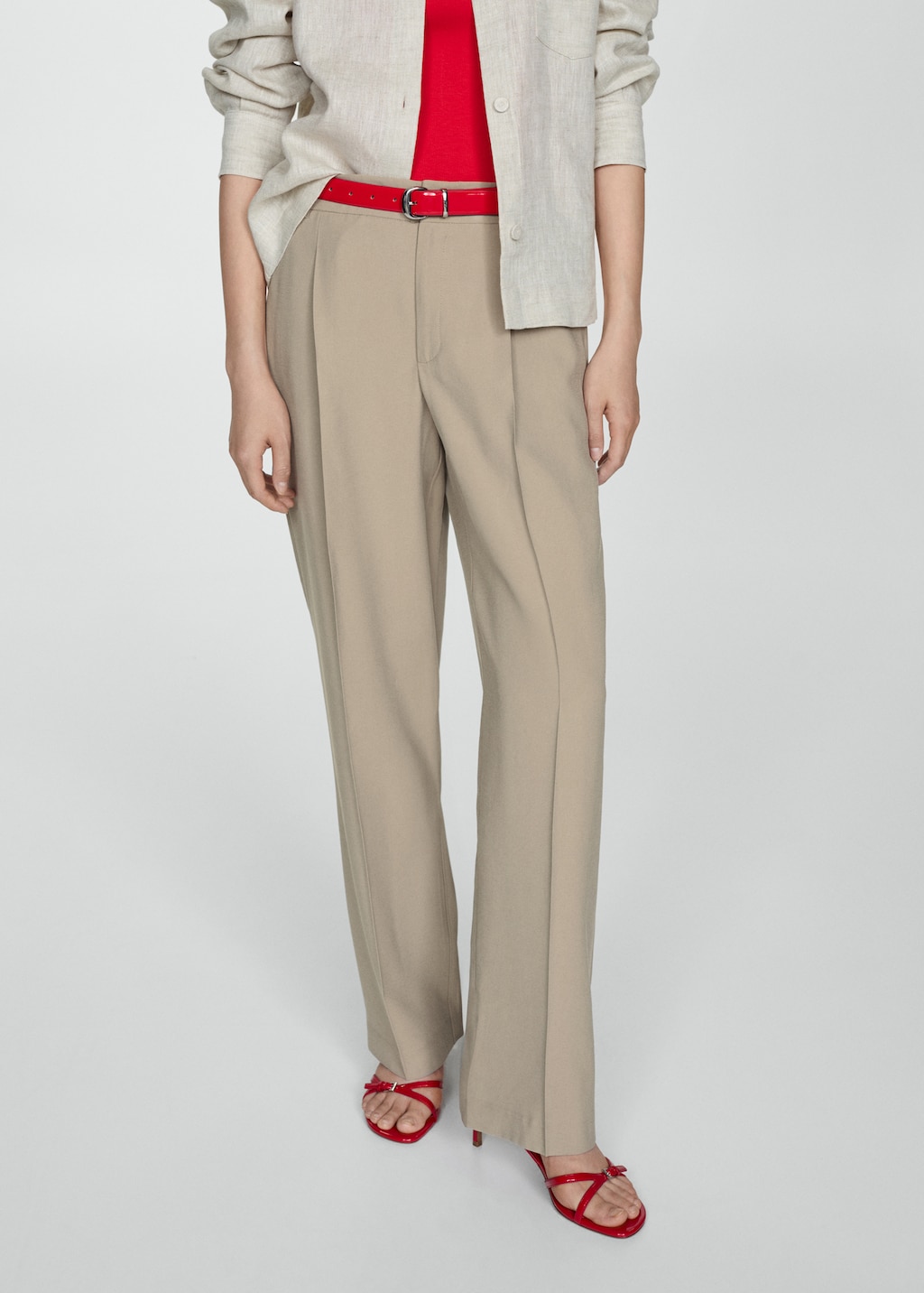 Mango Gerade Bundfaltenhose