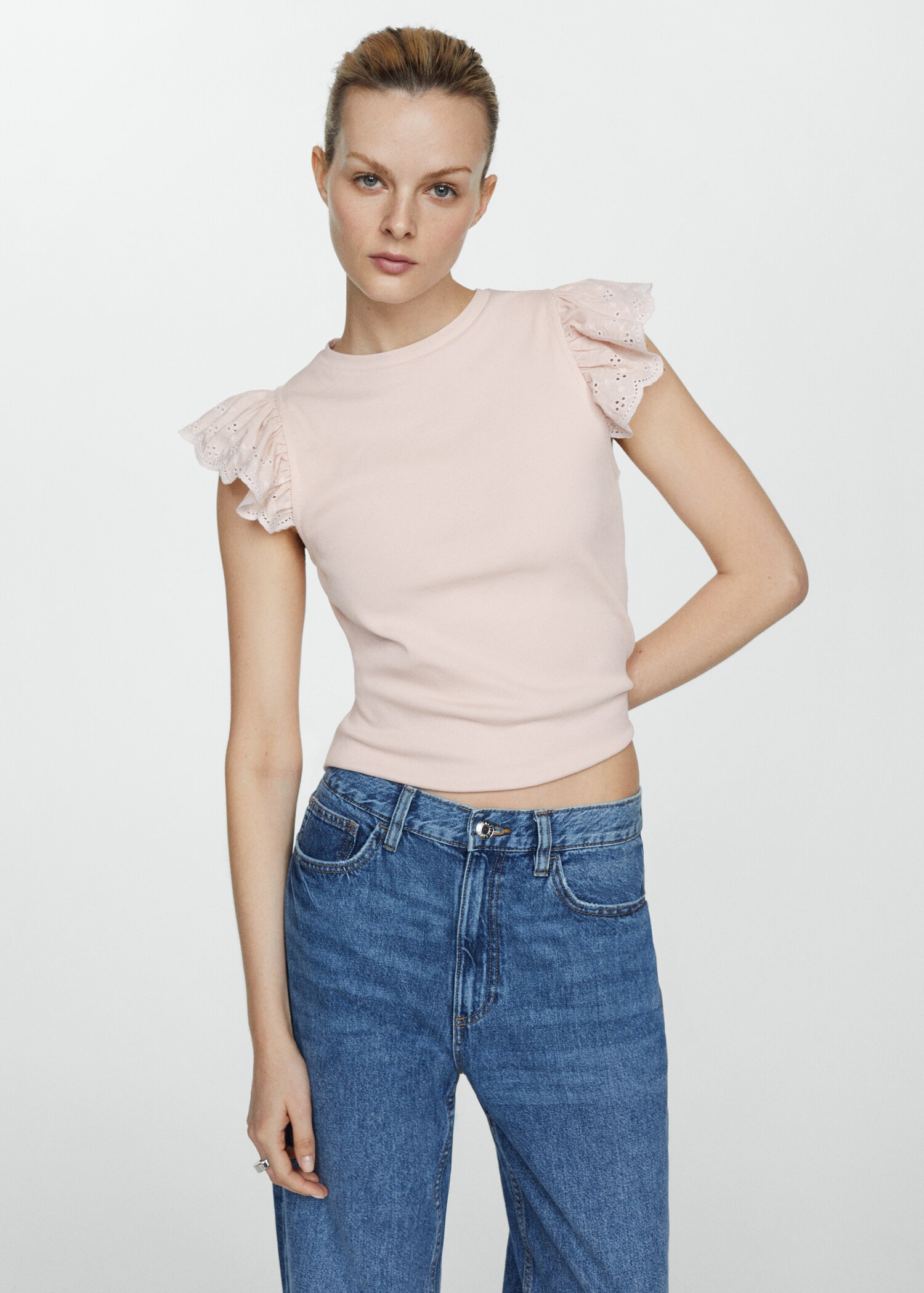 T-shirt with ruffled sleeves - Medium plane