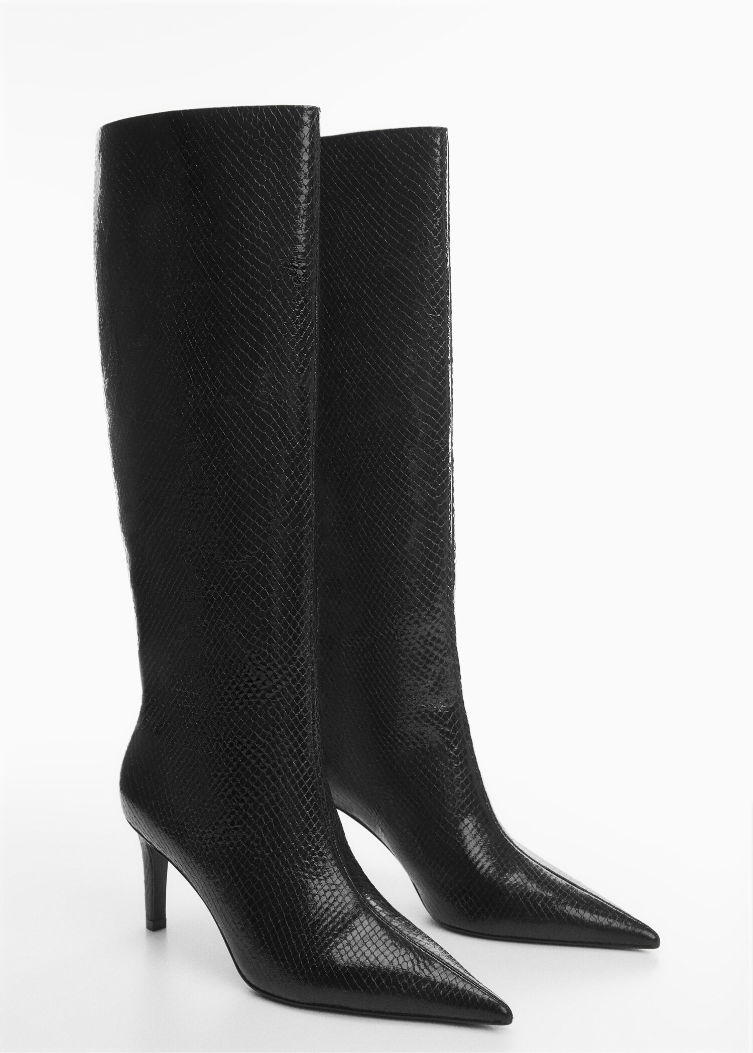Botas tacón efecto animal print - Plano medio