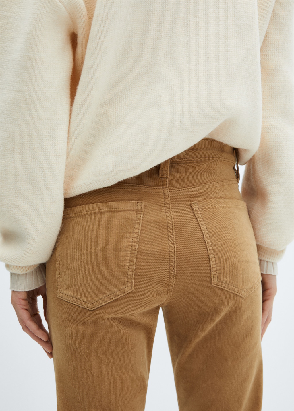 Flared cropped corduroy pants