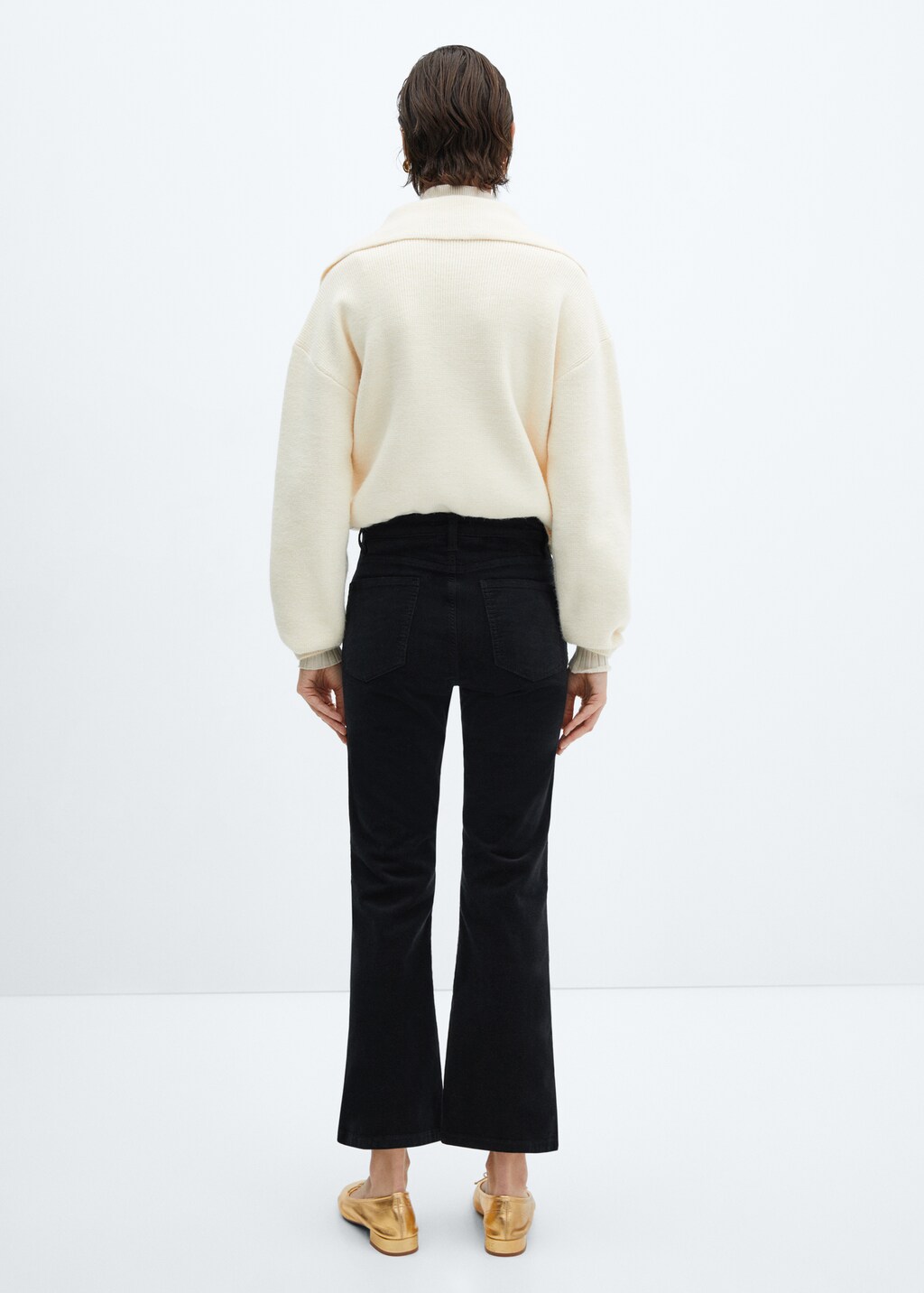 Flared cropped corduroy pants - image 3