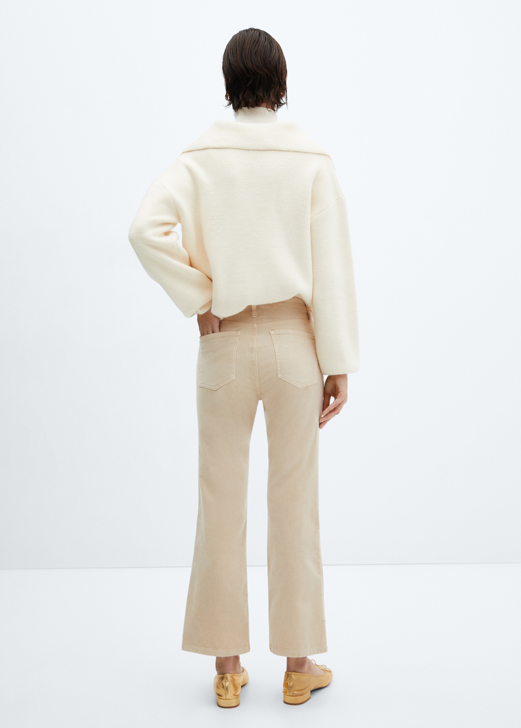 Flare crop corduroy pants - Reverse of the article