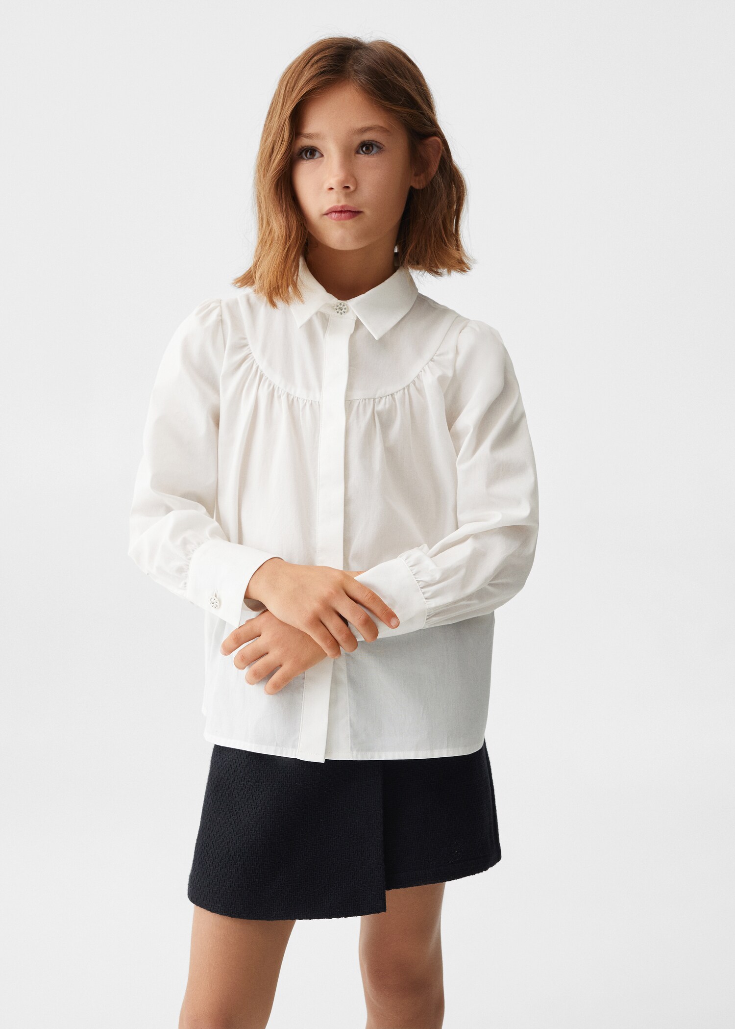 Blouse met knoop bij de hals - Middenvlak