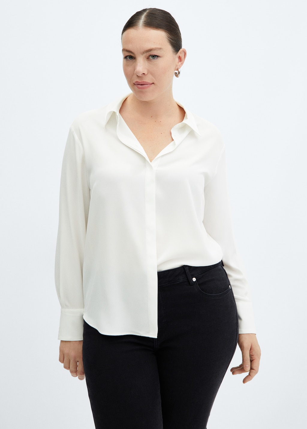 Camisa blanca fluida hotsell