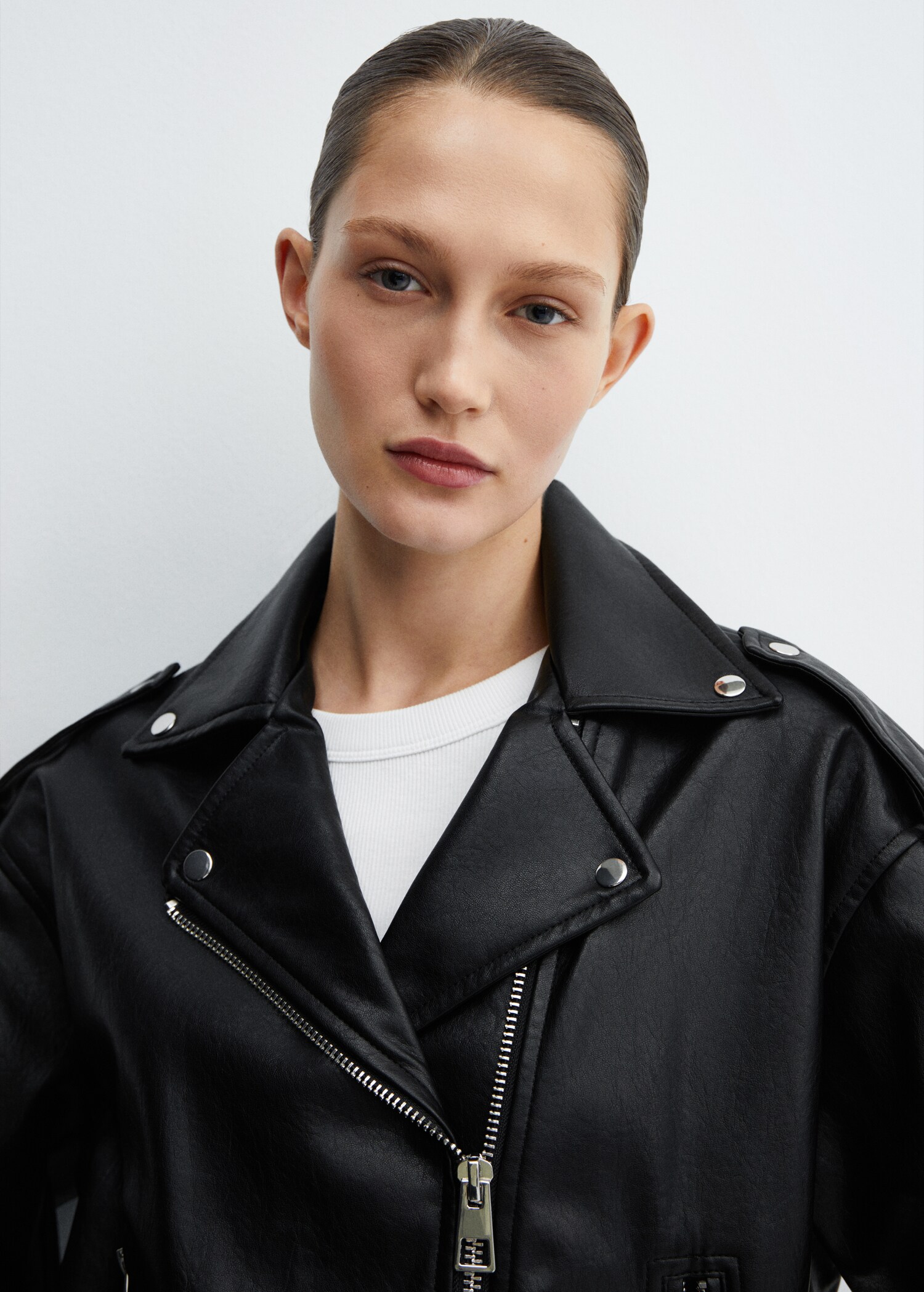 Leather-effect biker jacket - Details of the article 1