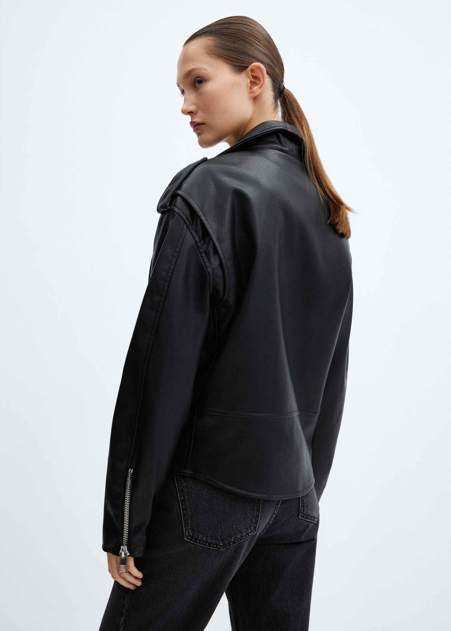 Leather-effect biker jacket - Reverse of the article