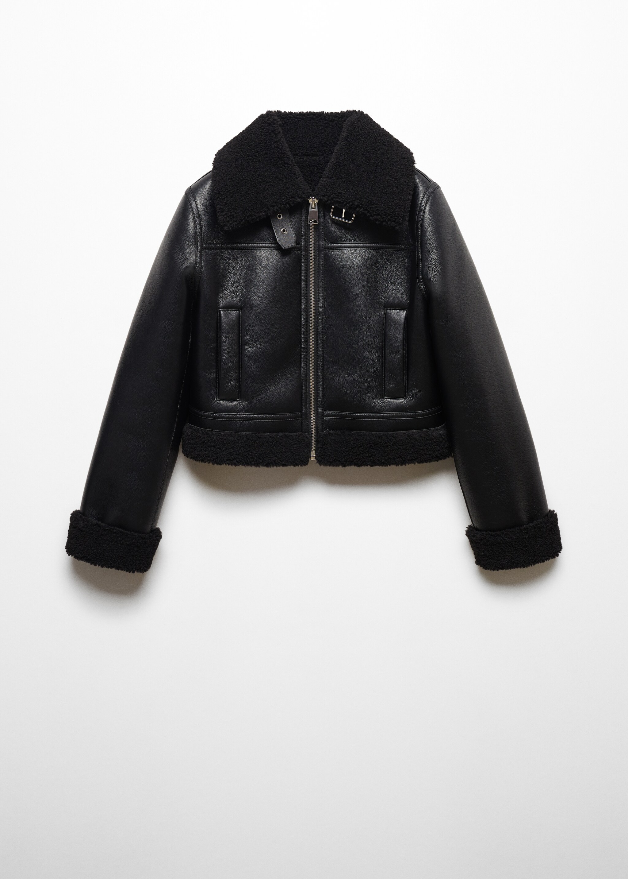 Faux shearling-lined biker jacket - Article without model