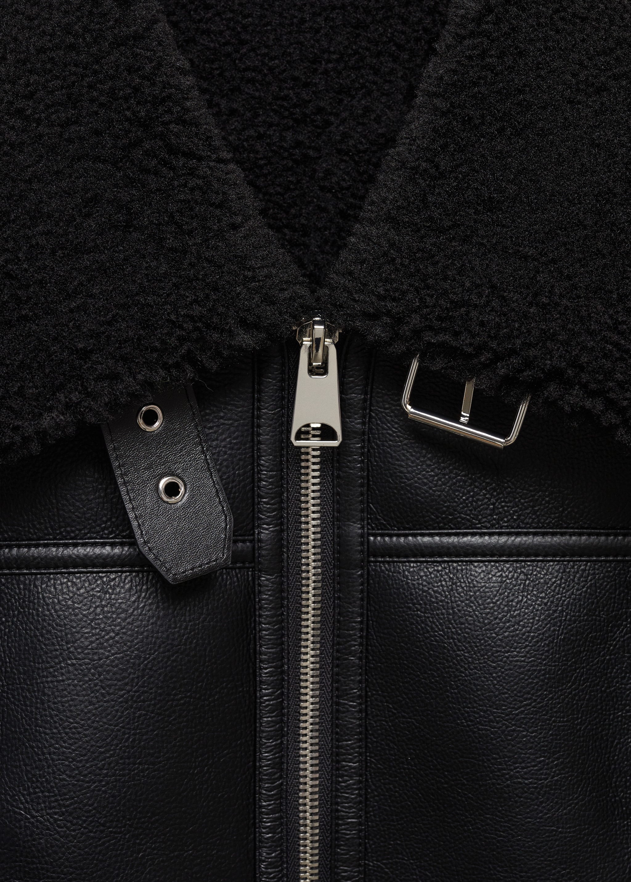 Искусственная байкерская куртка-дублёнка - Деталь изделия 8