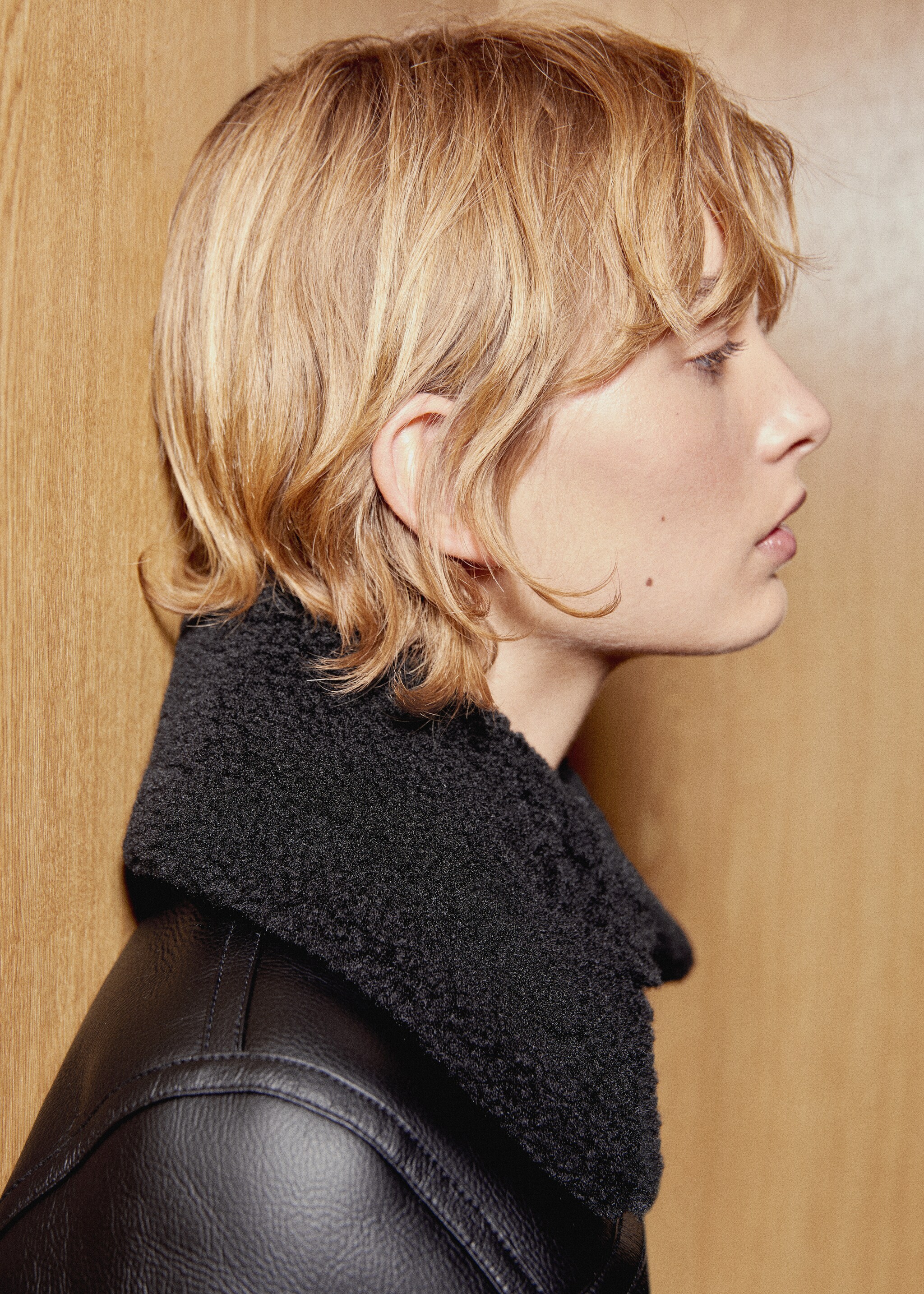 Faux shearling-lined biker jacket - Details of the article 9