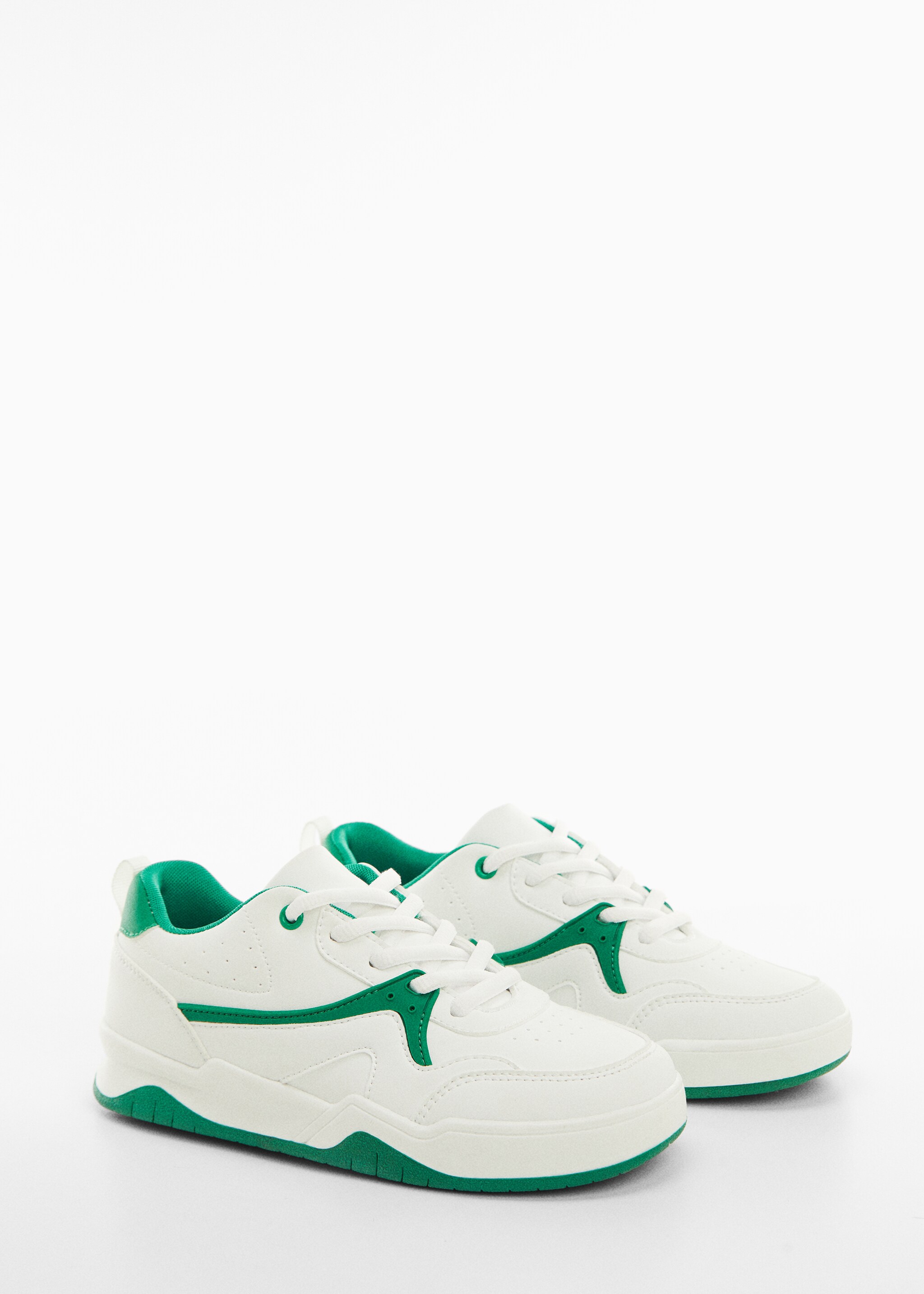 Lace-up mixed sneakers - Medium plane