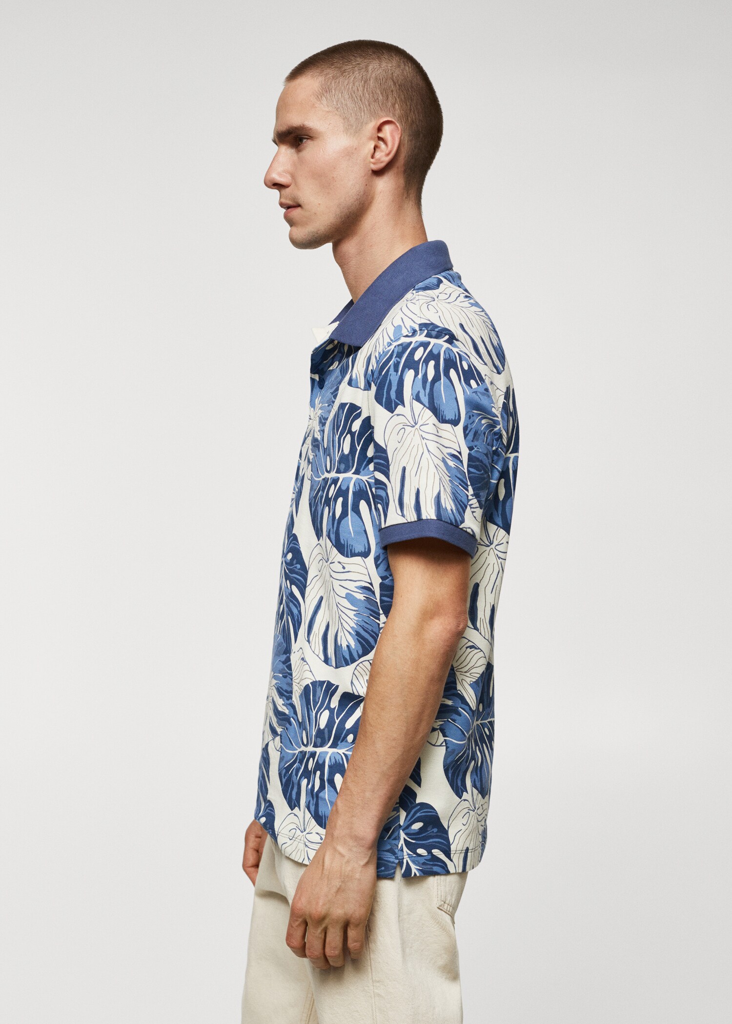 Tropical print cotton polo shirt - Details of the article 2