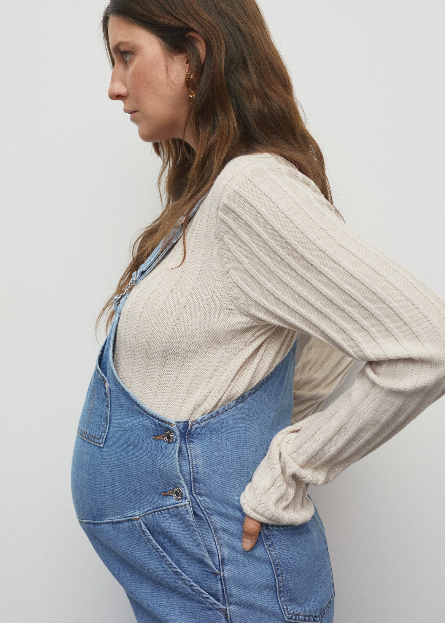 Maternity denim dungarees - Details of the article 1