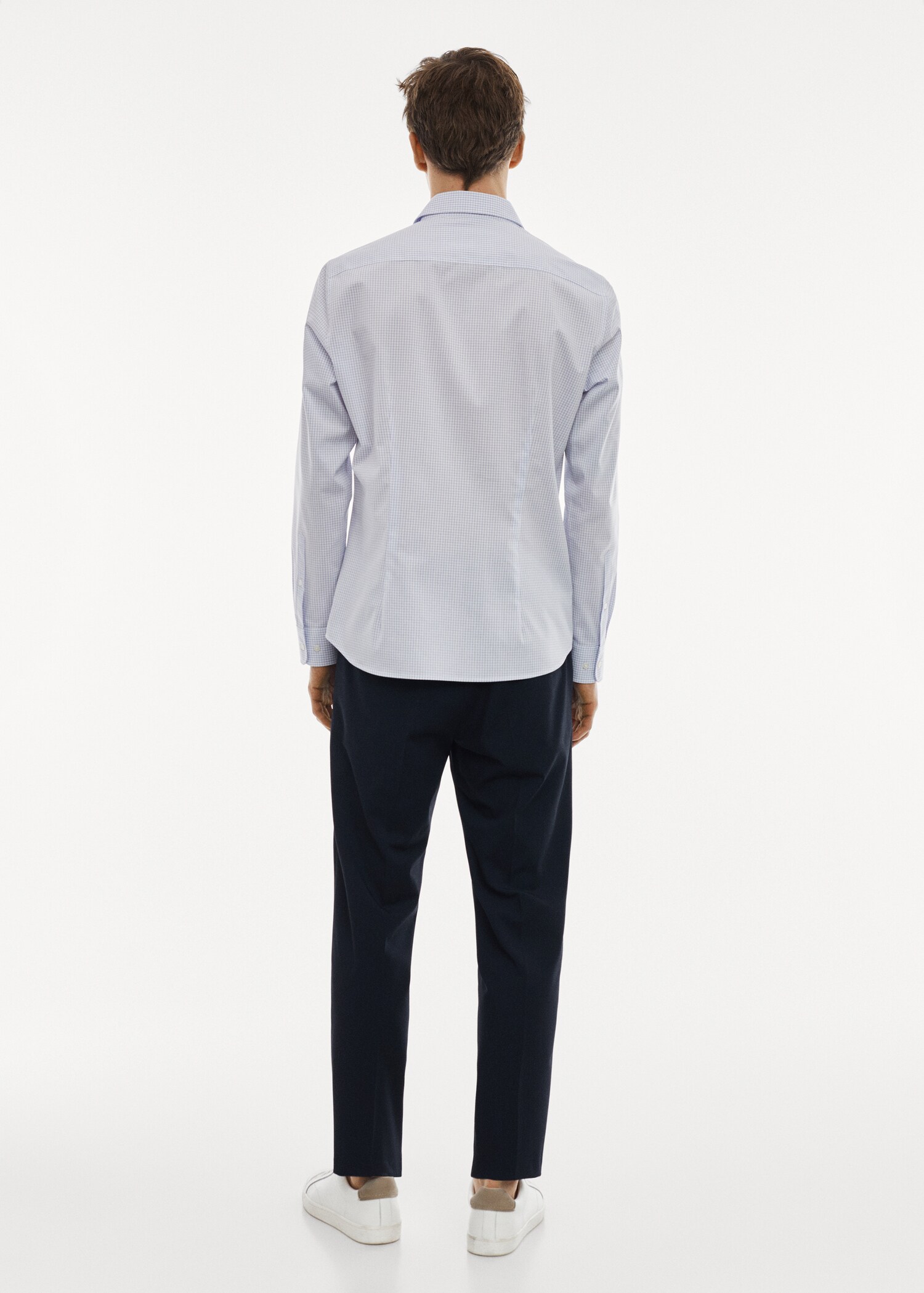 Camisa micro cuadro tejido stretch - Reverso del artículo