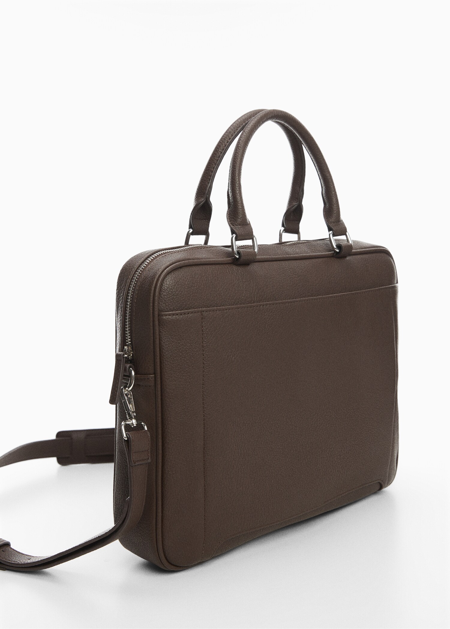 Leather-effect briefcase - Medium plane