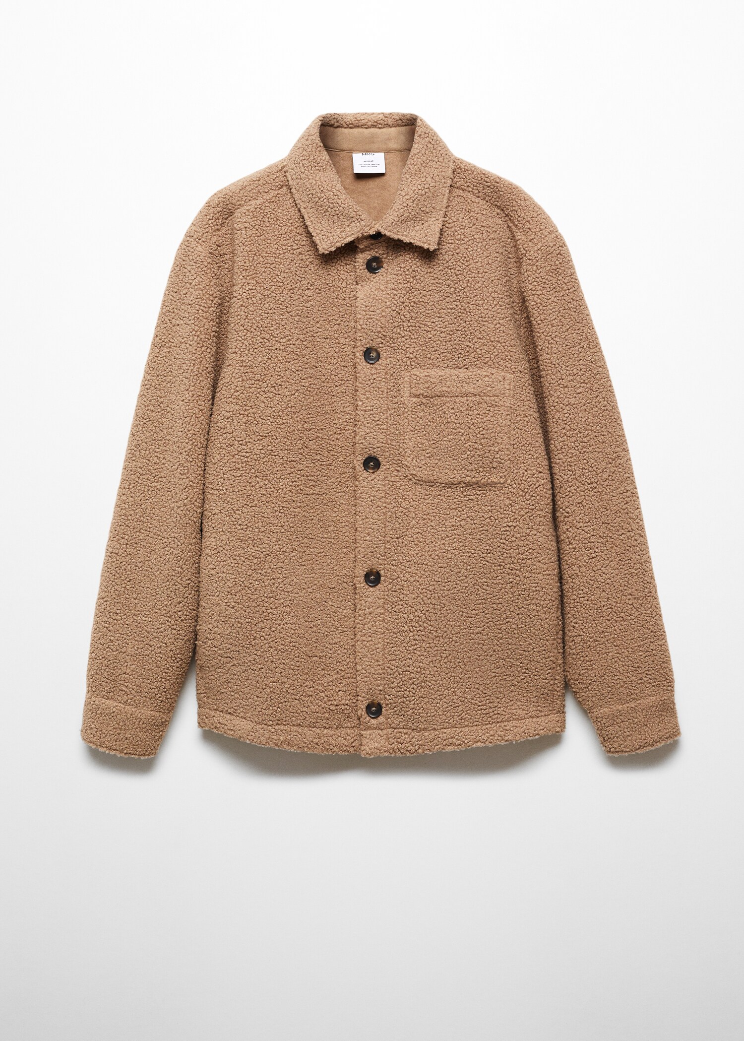 Overshirt aus Kunstshearling mit Tasche - Herren | MANGO Deutschland