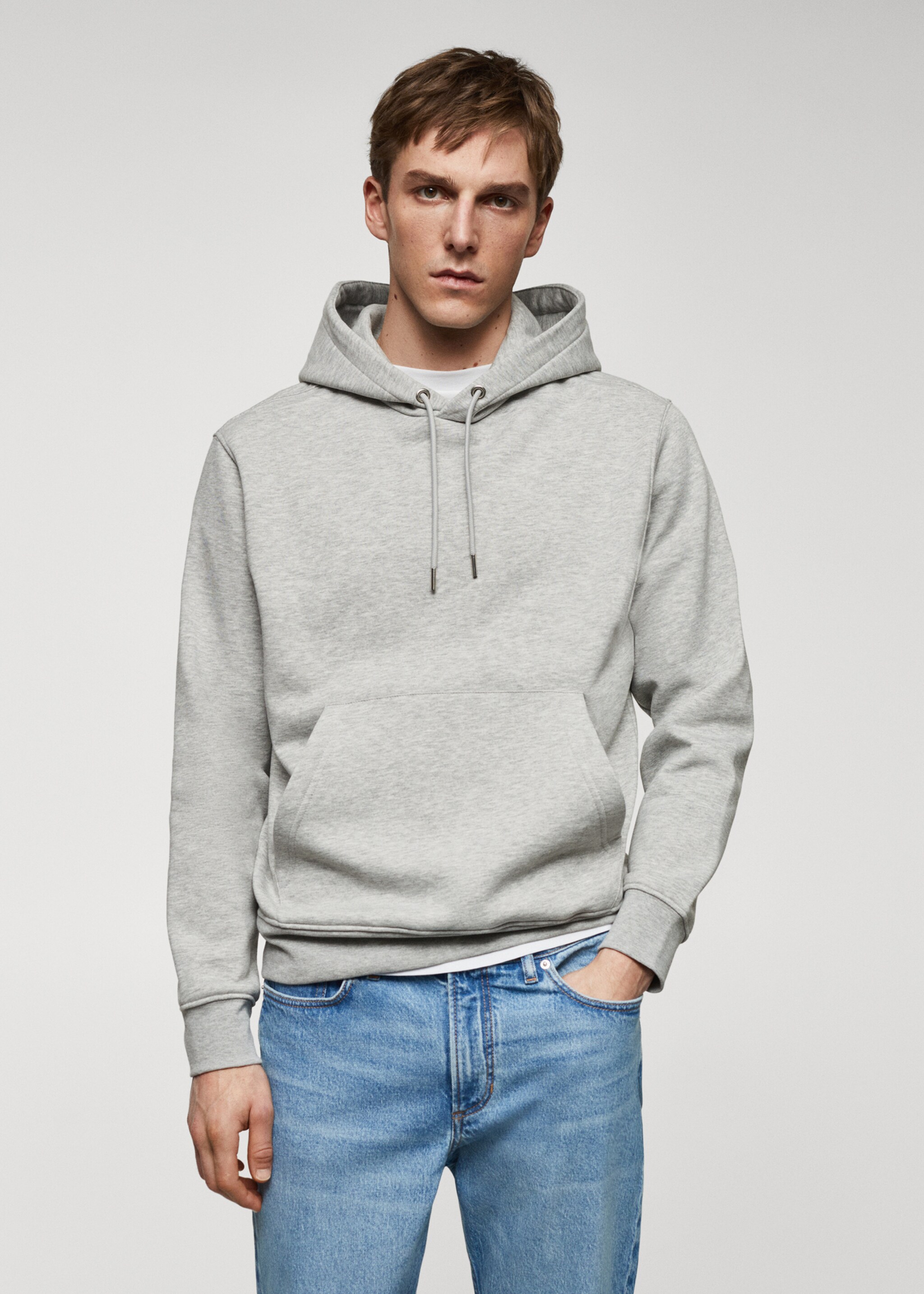 Sudadera algodón capucha canguro - Plano medio