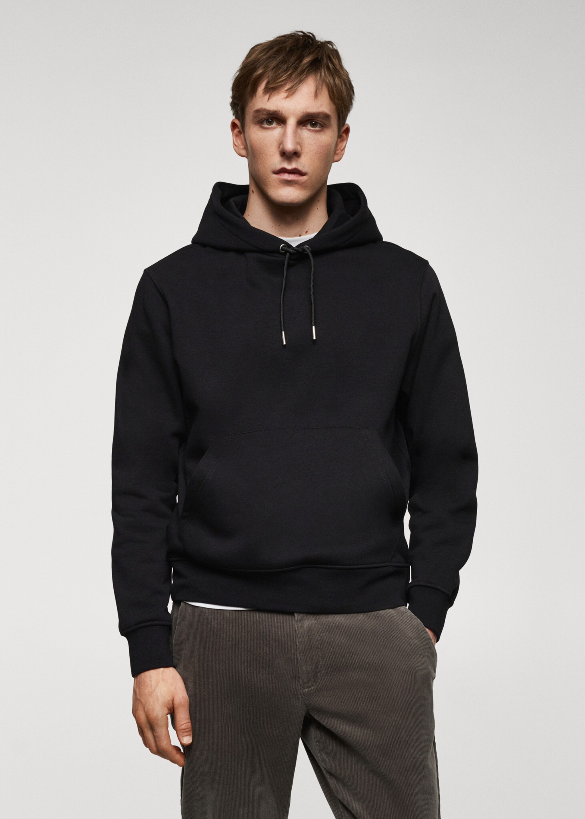 Sudadera algodón capucha canguro - Plano medio