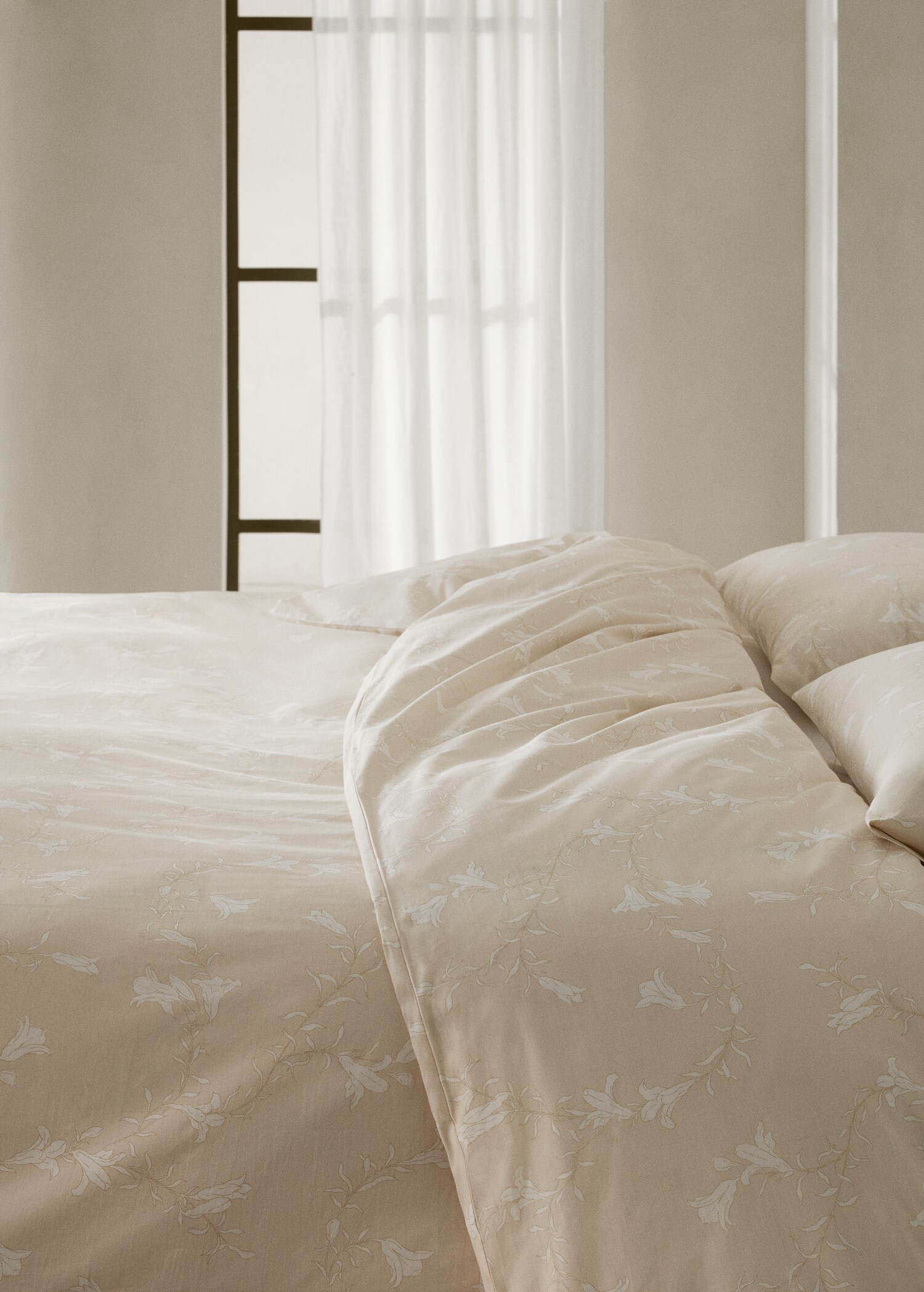 Floral print cotton duvet cover for single bed - Pormenor do artigo 7