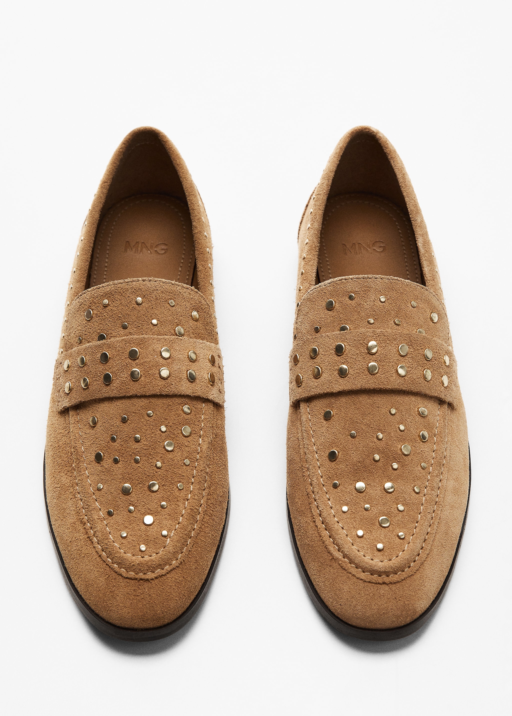 Leren loafers met studs Dames MANGO Suriname - Main Image