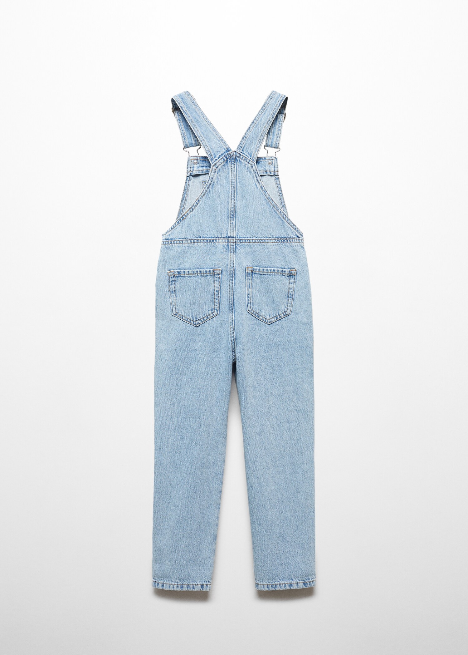 Long denim dungarees - Reverse of the article