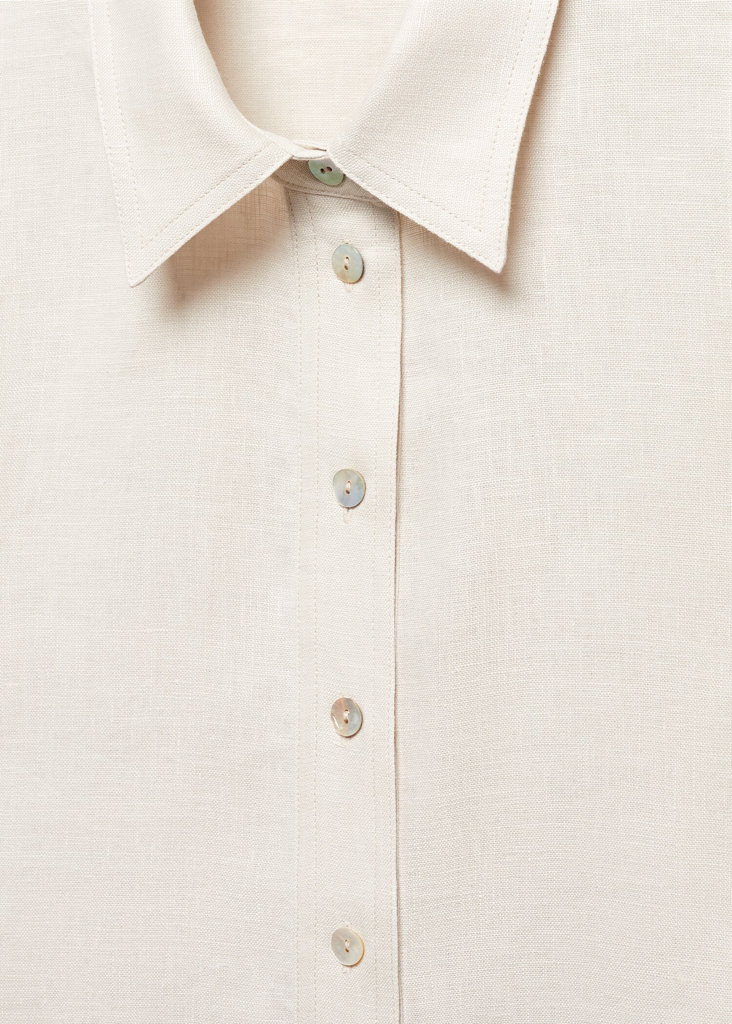 Linen-blend short-sleeve shirt - Details of the article 8