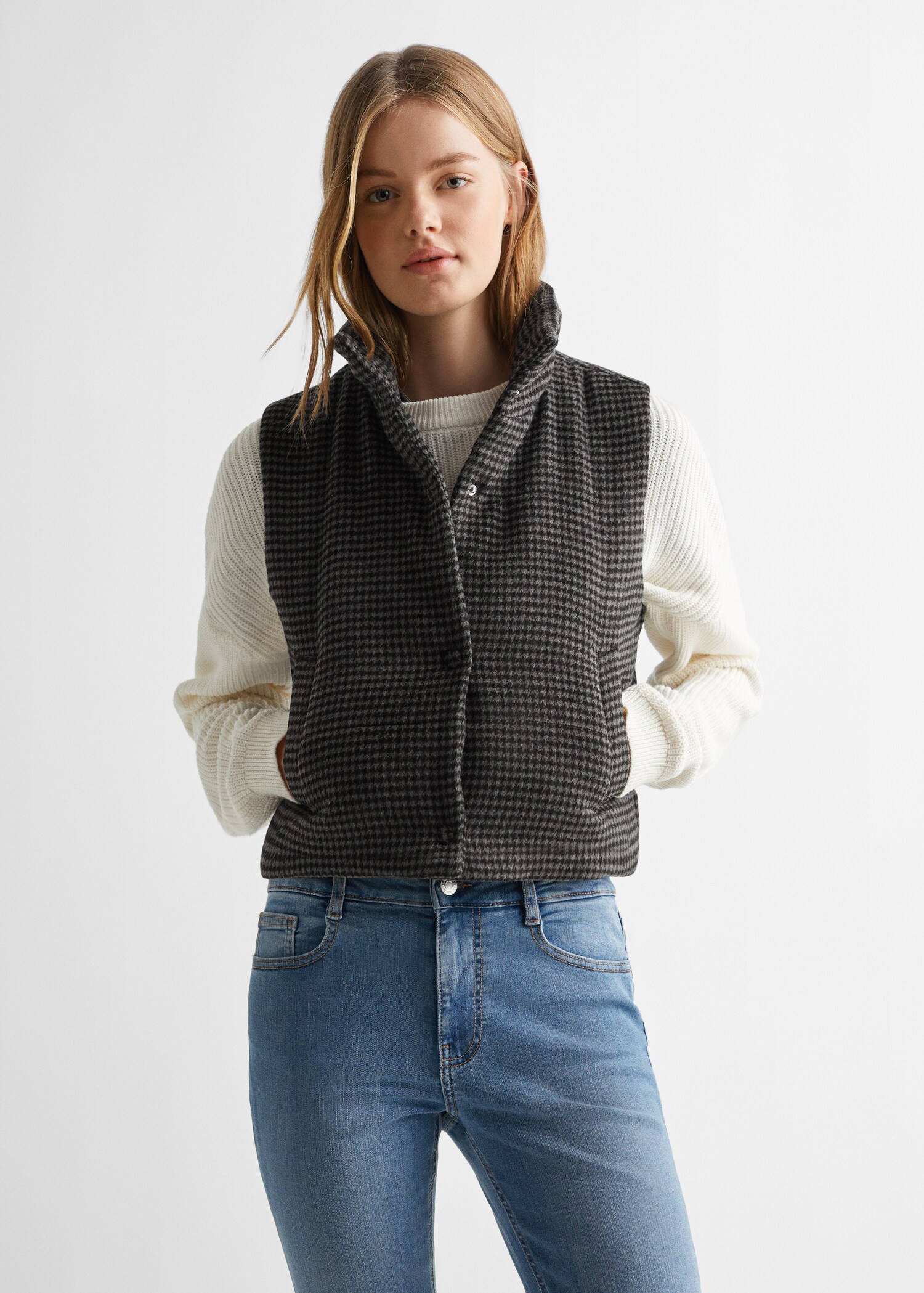 Houndstooth gilet - Medium plane