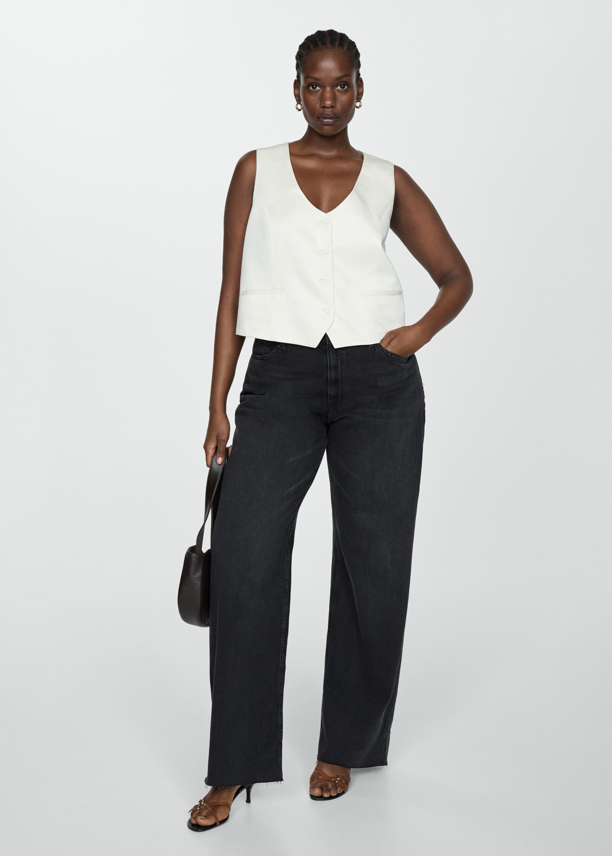 High-waist wideleg jeans - Details of the article 3
