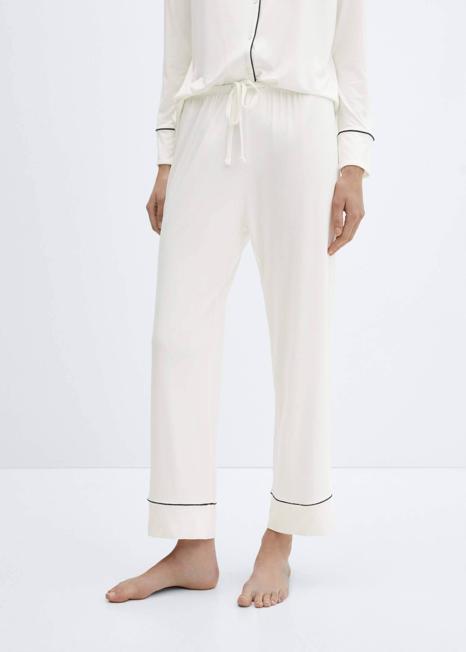 Pyjama trousers with trim - Medium plane