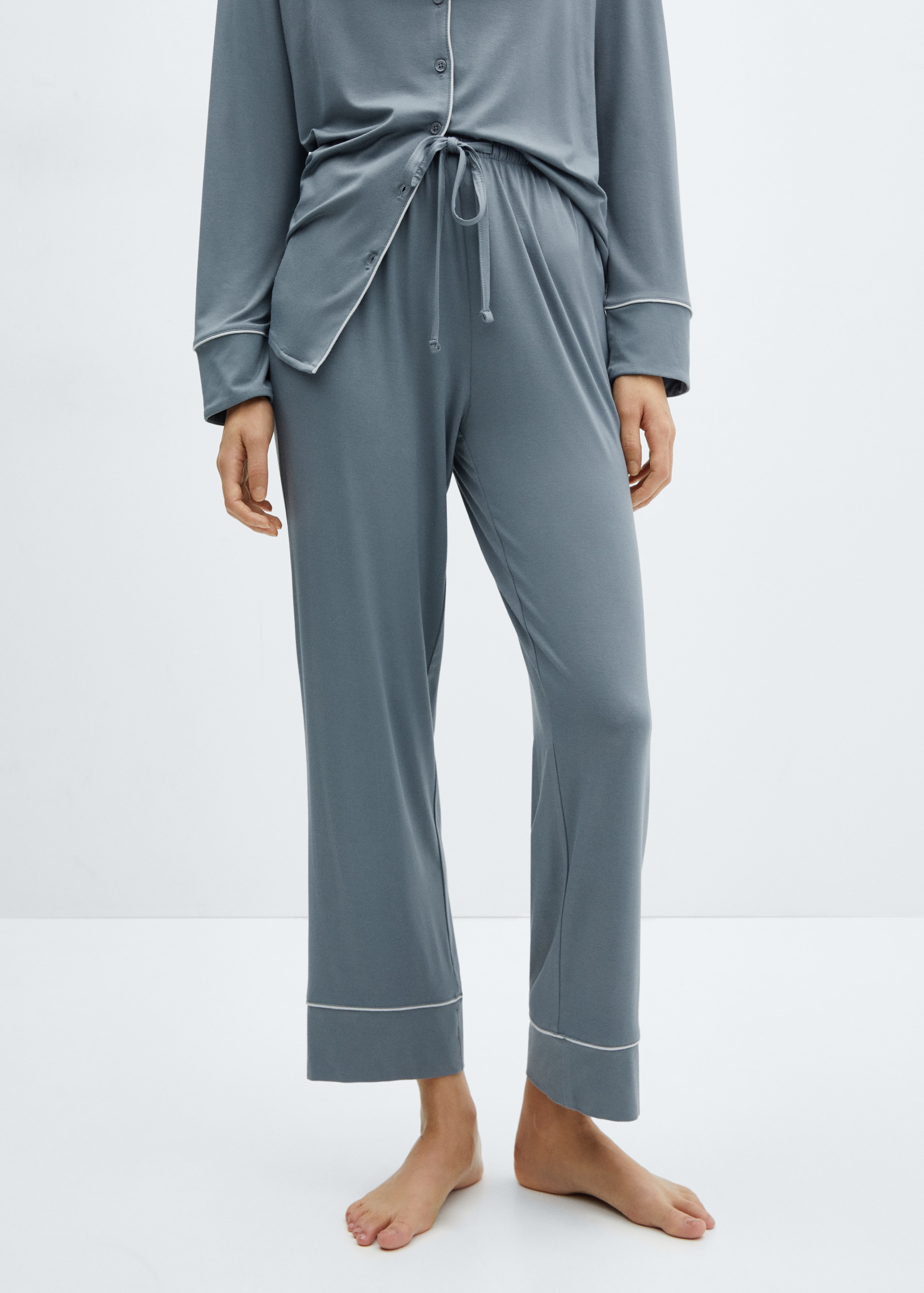 Pyjama trousers with trim - Medium plane