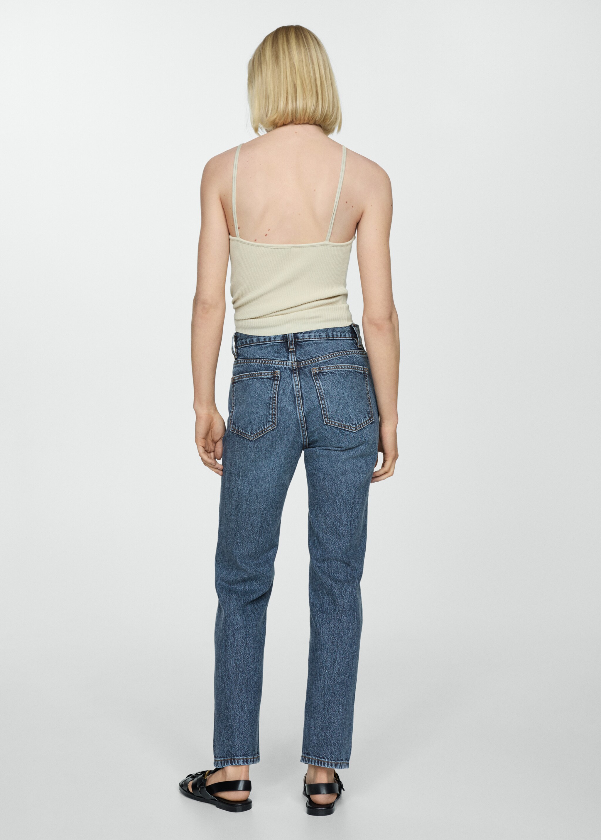 Jeans retos com cintura de altura média - Verso do artigo