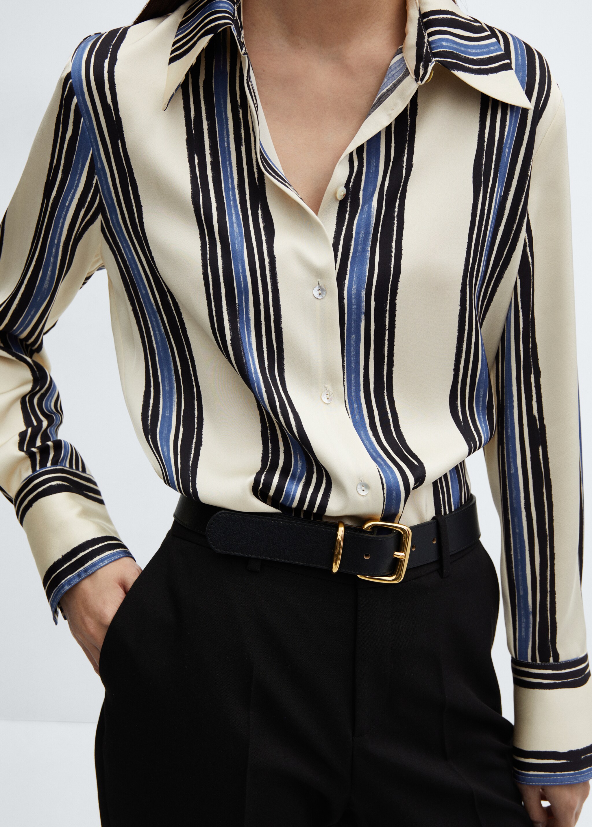 Satin striped shirt - Details of the article 2