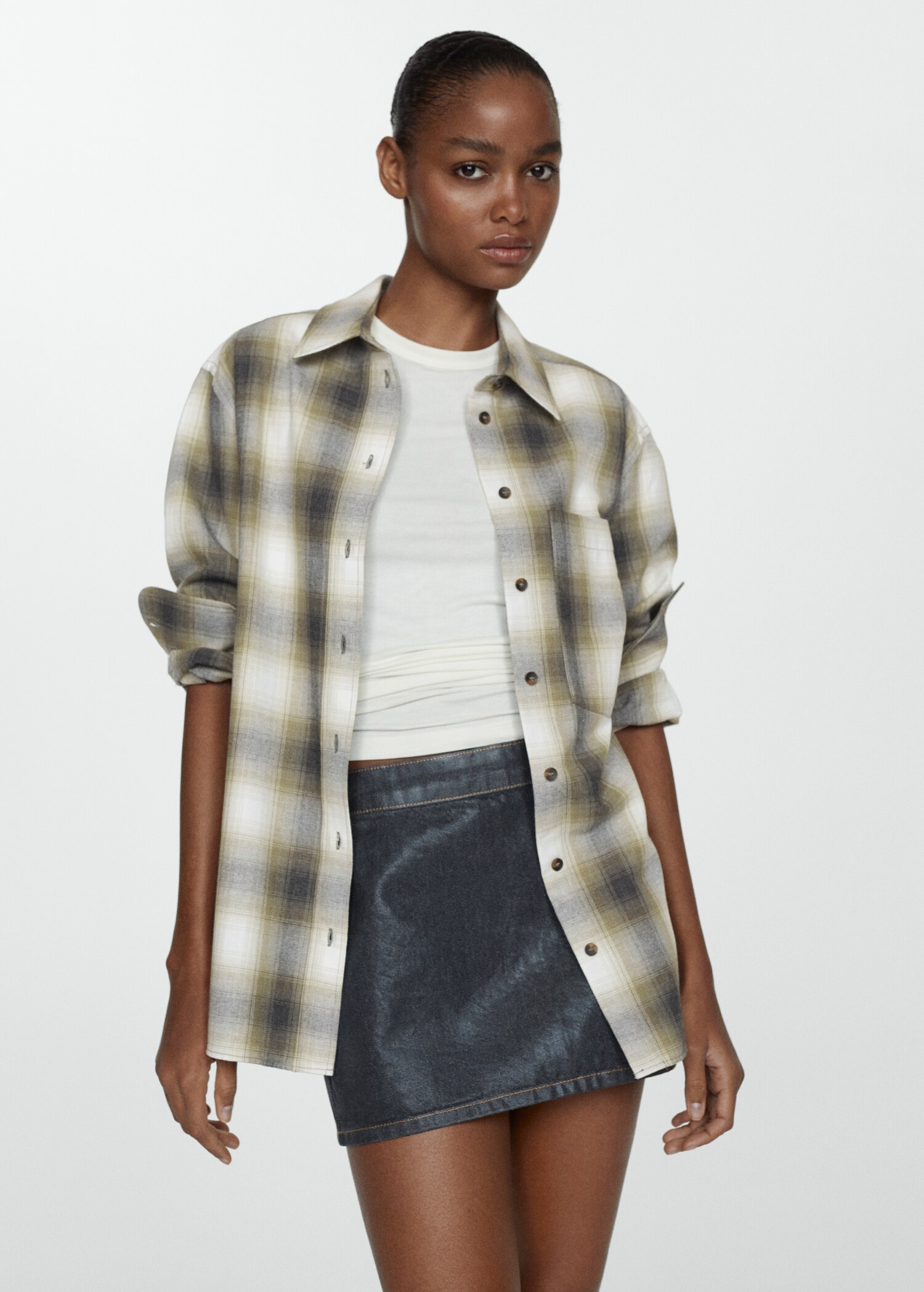 Check cotton shirt - Medium plane