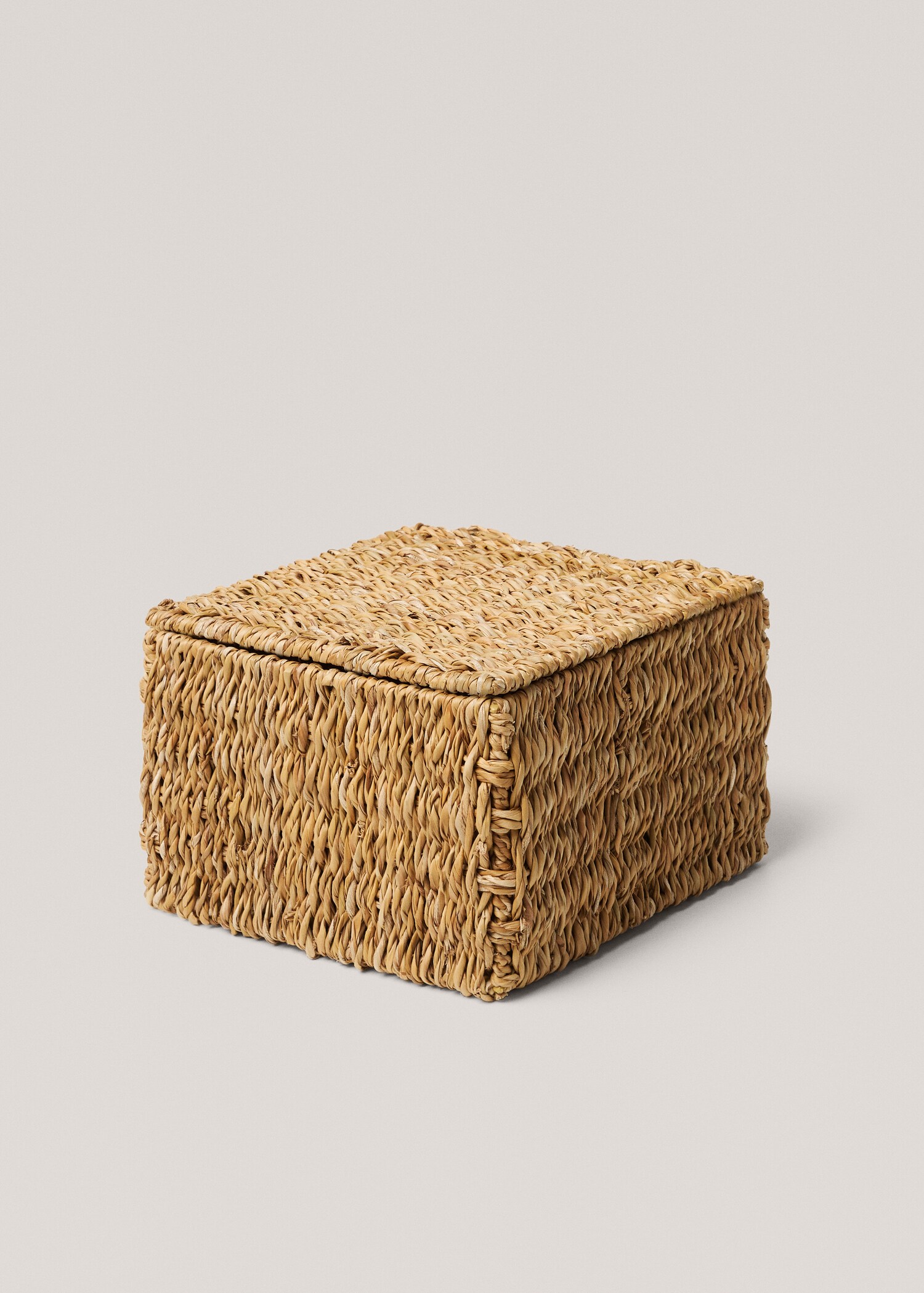 Natural fibre basket with lid 25x25cm - Details of the article 1